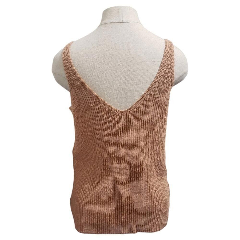 Designer CT1910 The Drop Camel Color Sweater Tank Top S Size S / US 4 / IT 40 - 3 Thumbnail