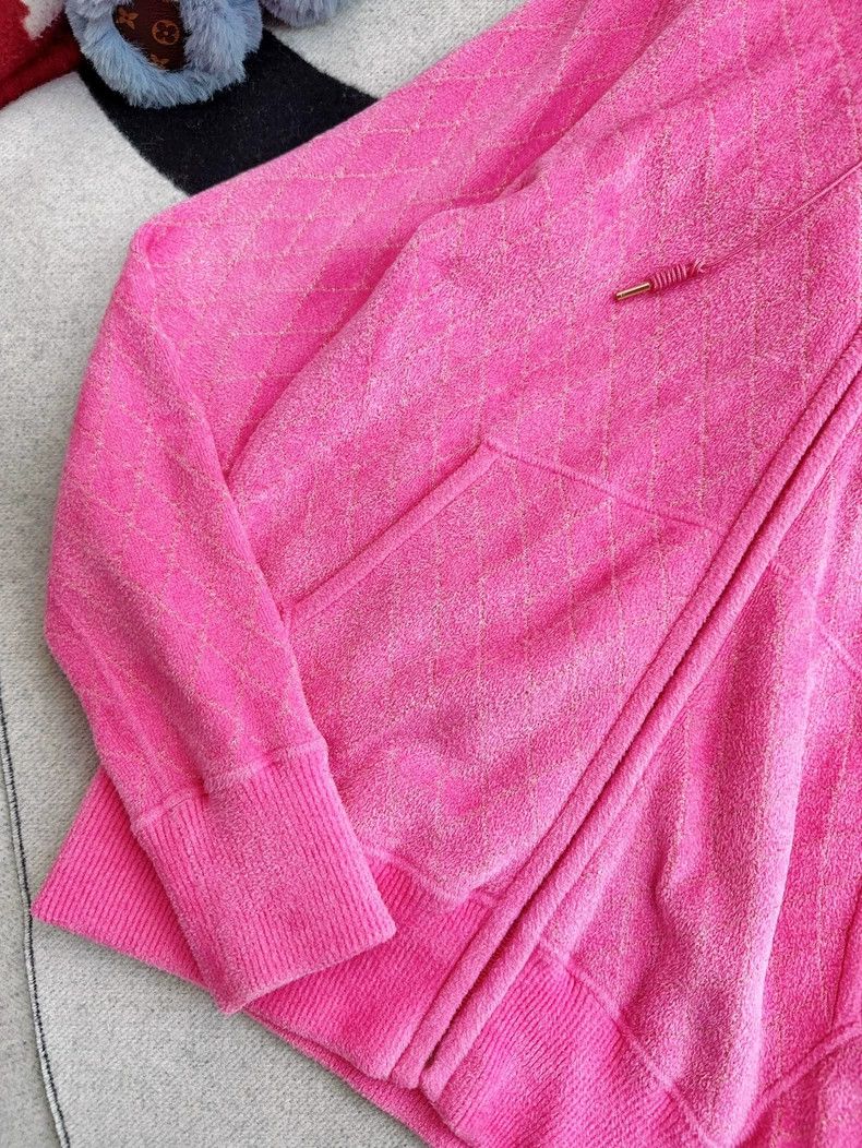 Chanel Chanel Peach pink and gold diamond checkered hooded velvet Size XXS / US 00 / IT 34 - 4 Thumbnail