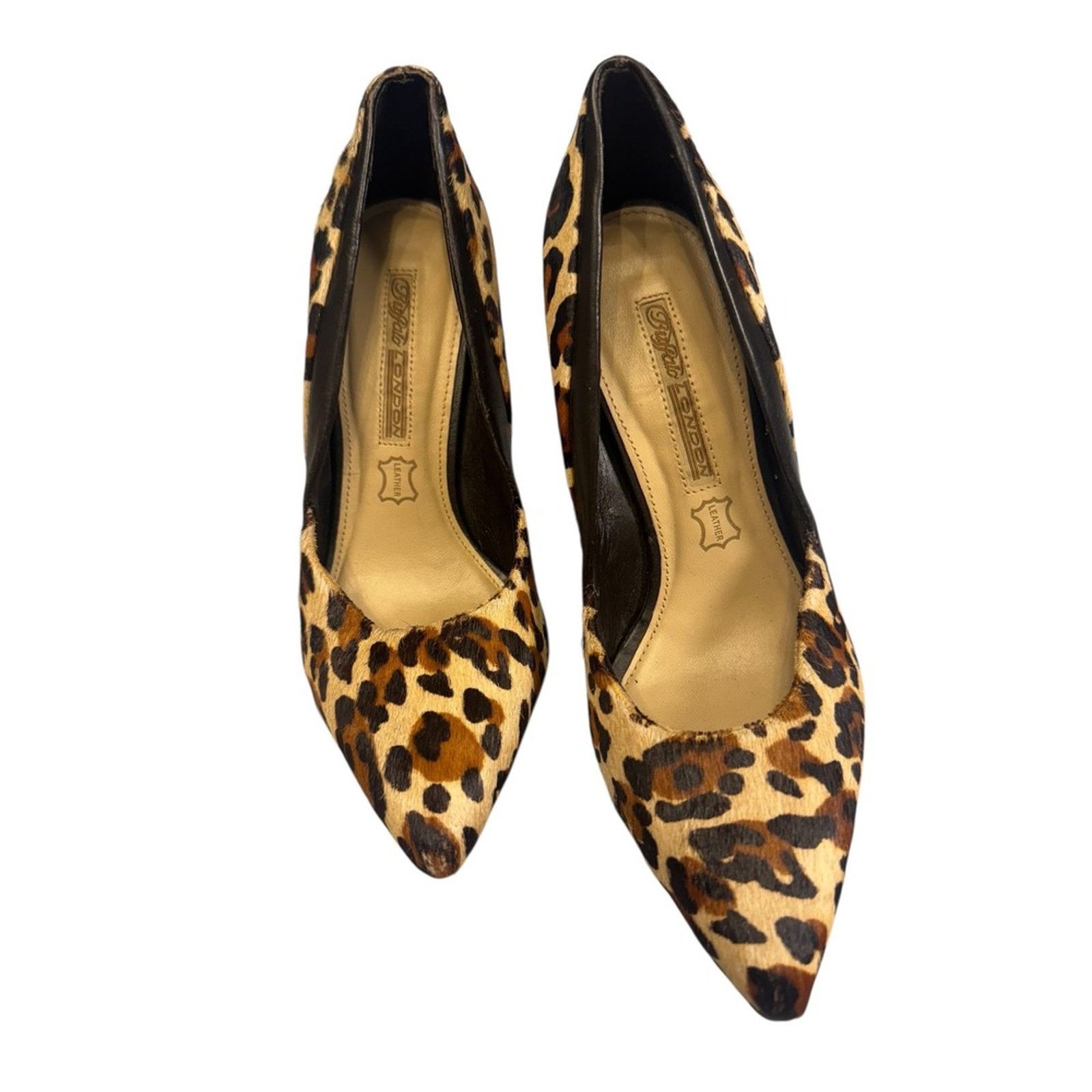 Buffalo London Buffalo London Leopard Print Hair Calf Pointed Stiletto 8/38 Size US 8 / IT 38 - 1 Thumbnail