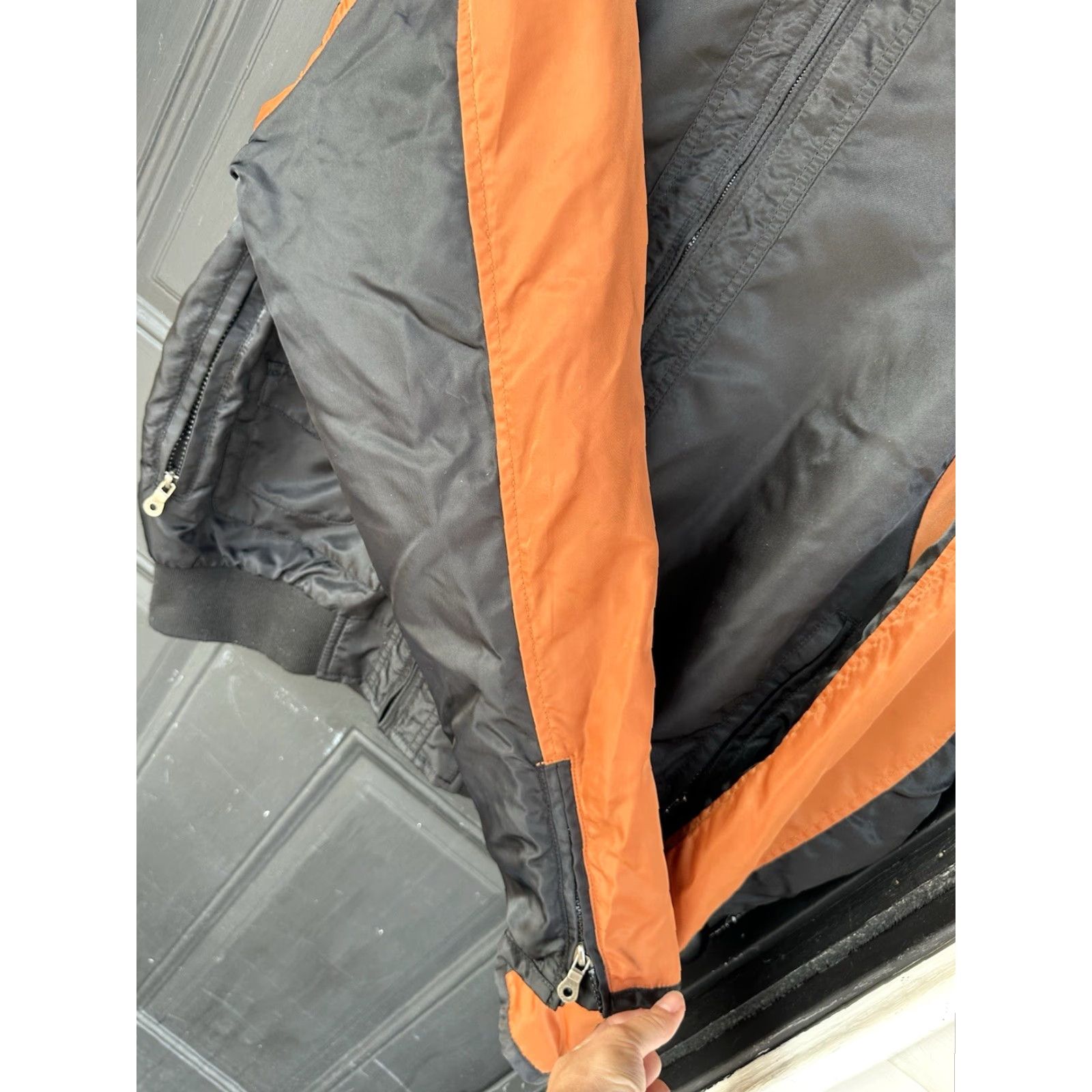 Harley Davidson Harley-Davidson Jacket Mens Bar Shield Nylon Bomber Zip Black Orange Shield Colorblocked 2000s Riding Size US M / EU 48-50 / 2 - 7 Thumbnail