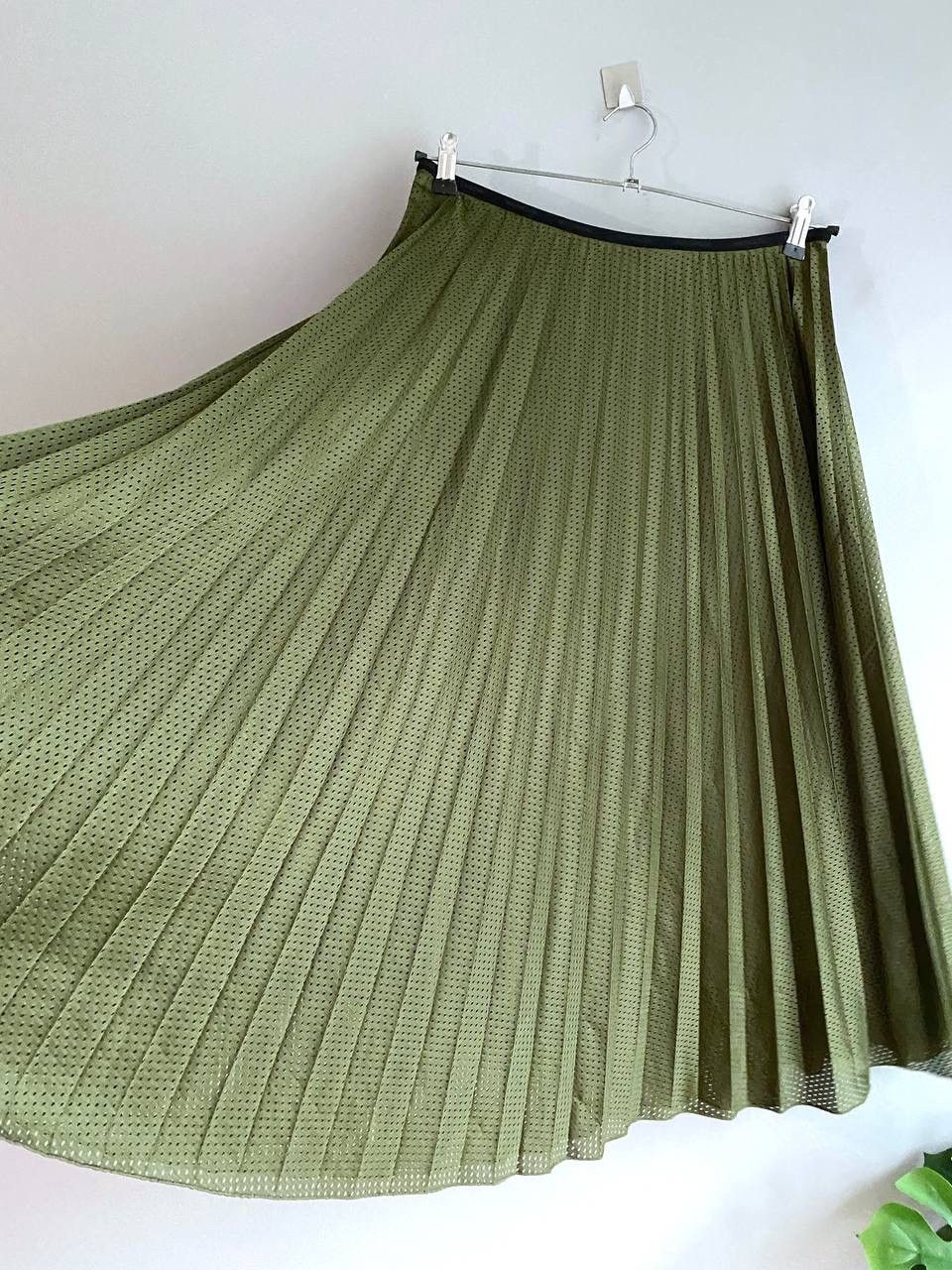 Designer × Moncler Moncler Gonna Pleated Midi Green Skirt, Size 44 Size 34" / US 12 / IT 48 - 5 Thumbnail