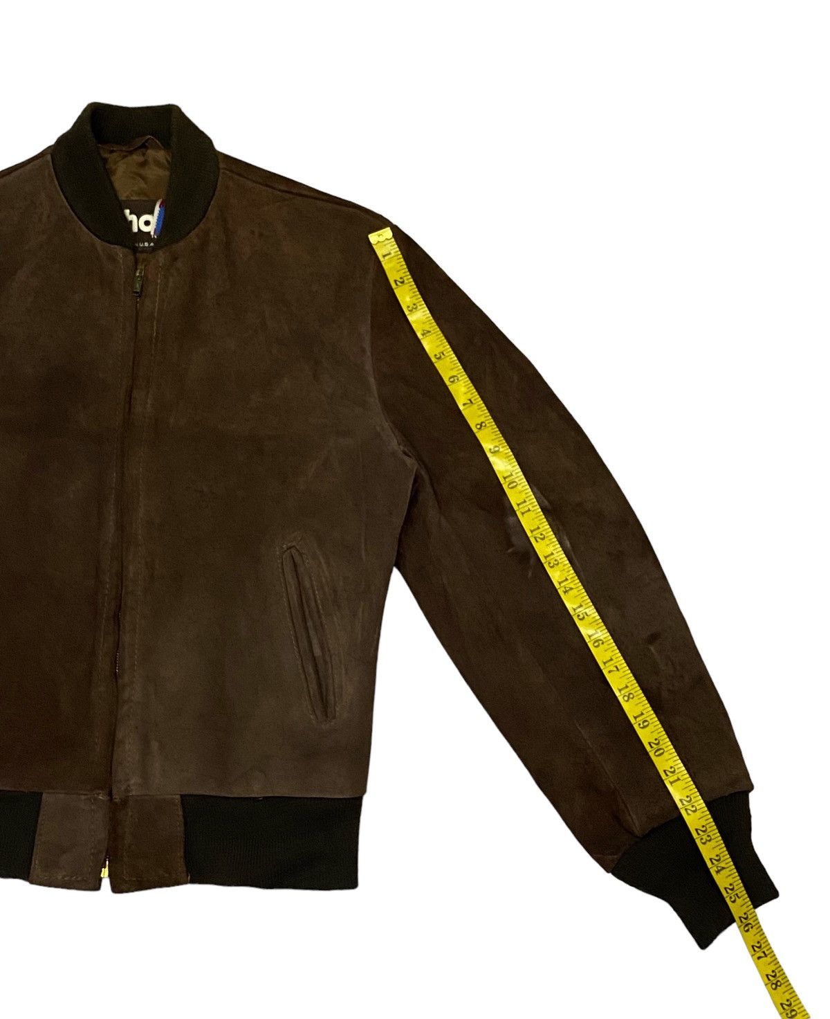 Vintage Schott Suede Leather Bomber Jacket Size 38