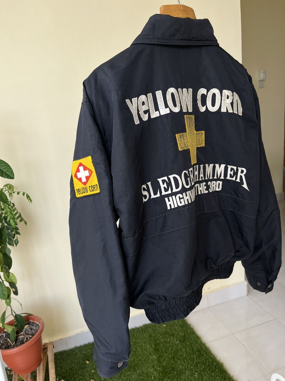 Vintage Yellow Corn Embroidered Racing Jacket