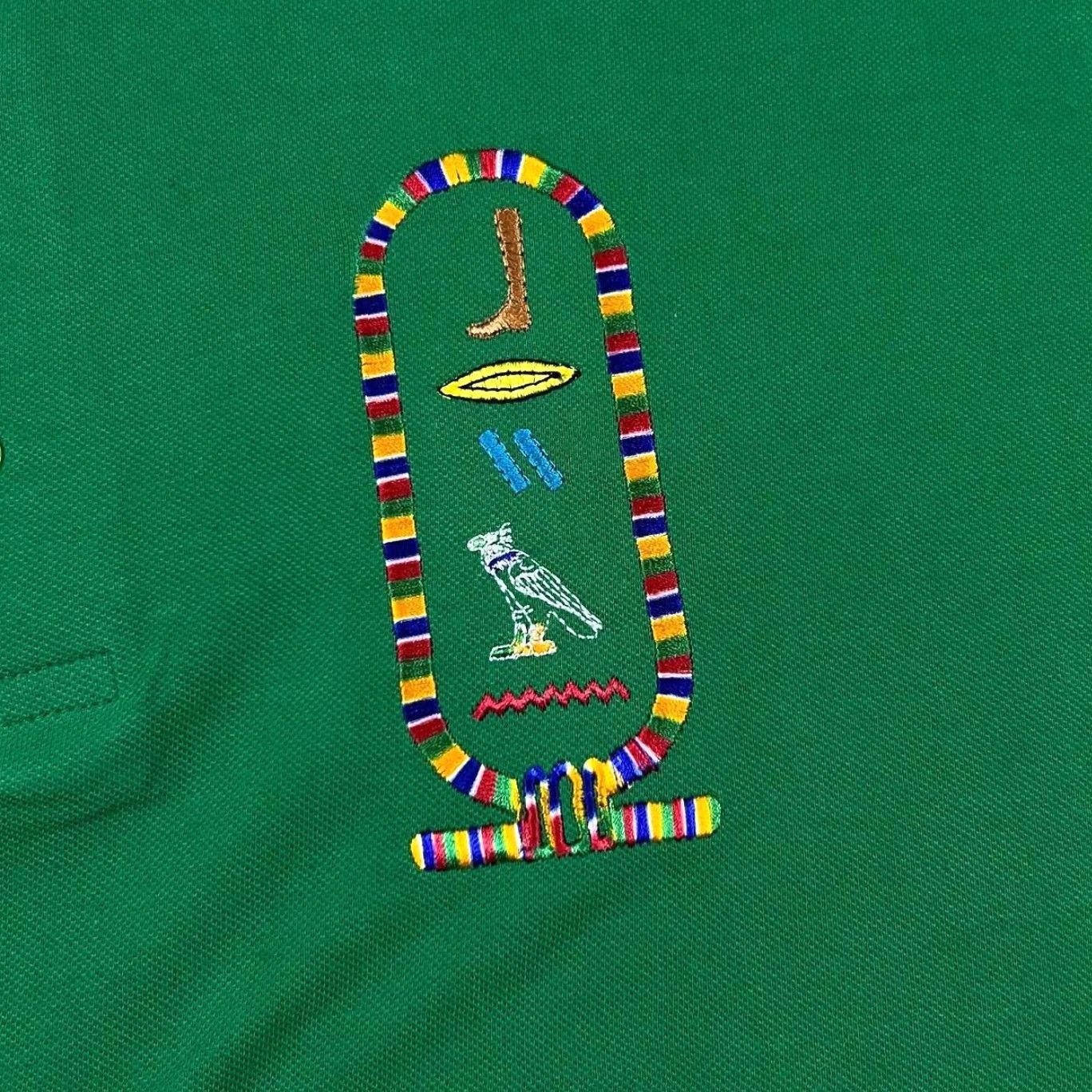 Vintage VINTAGE CARLA CRAFT Egyptian Hieroglythics Souvenir Short Sleeve Polo Shirt XL Green Mens XS? Size US XL / EU 56 / 4 - 3 Thumbnail