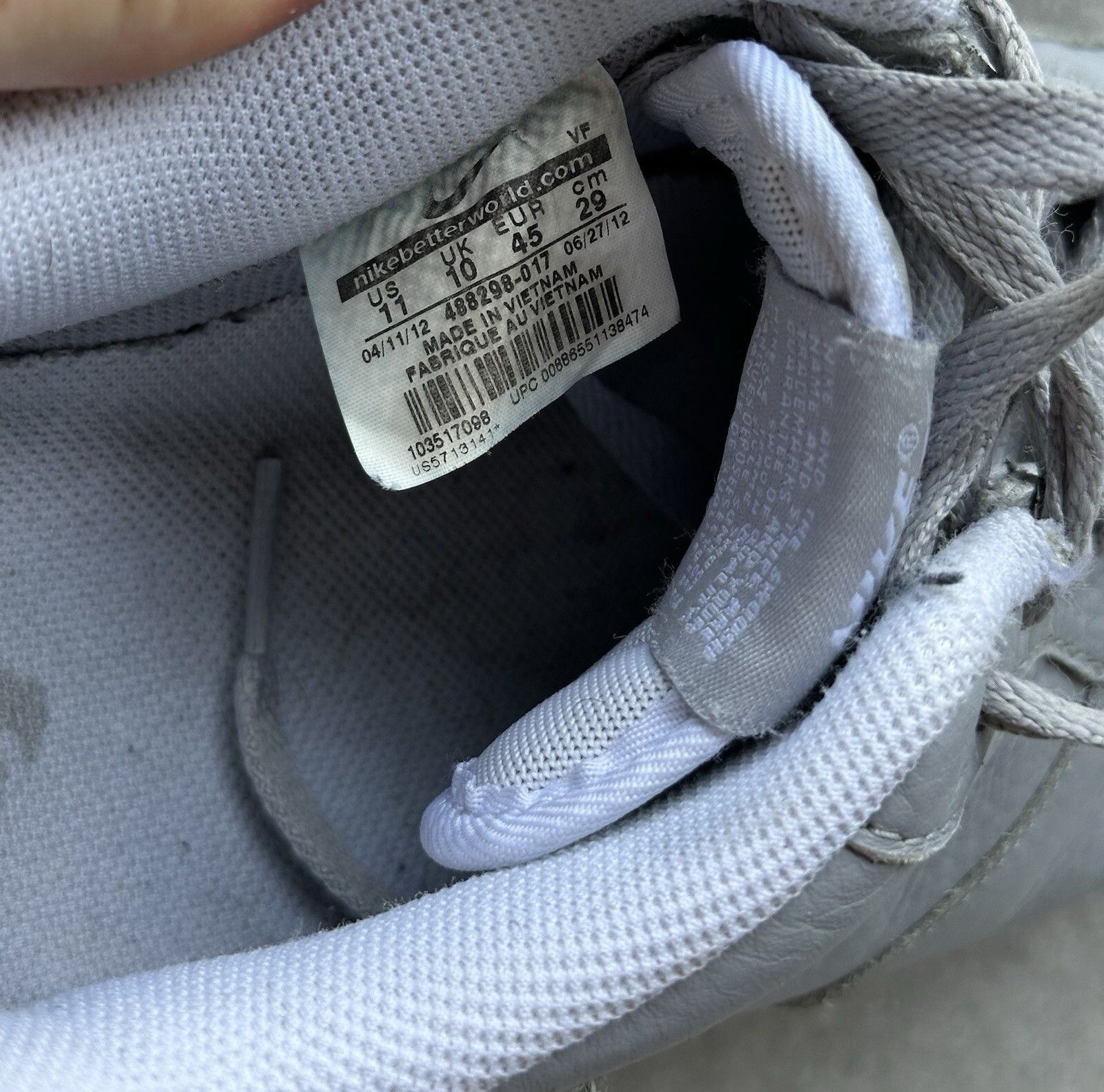 Nike Men's Nike Air Force 1 Wolf Grey 2012 Size US- 11 Size US 11 / EU 44 - 11 Thumbnail