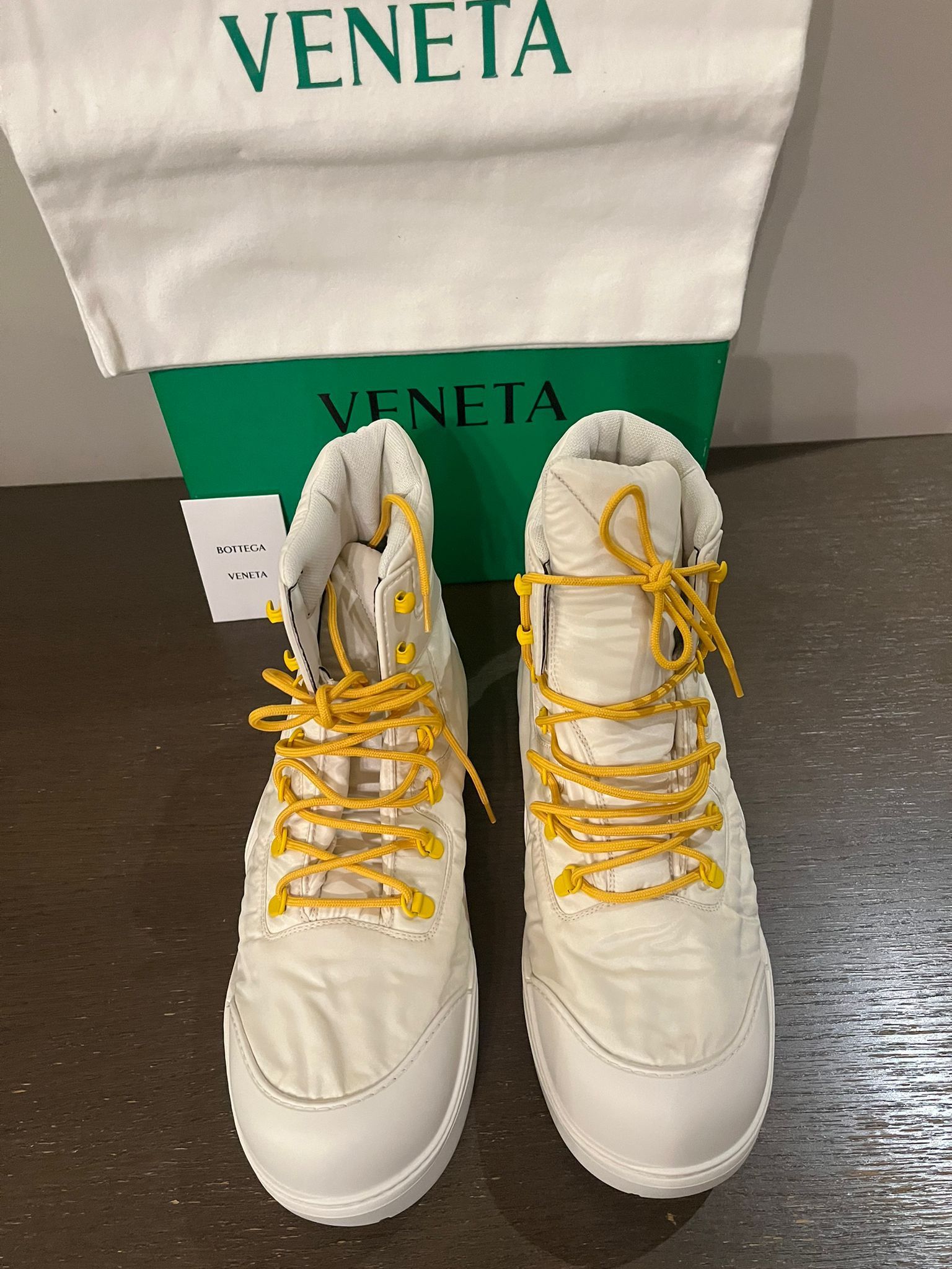 Bottega Veneta o1rshd1 Puddle Bomber Boots in String / Egg Yolk Size US 13 / EU 46 - 14 Thumbnail