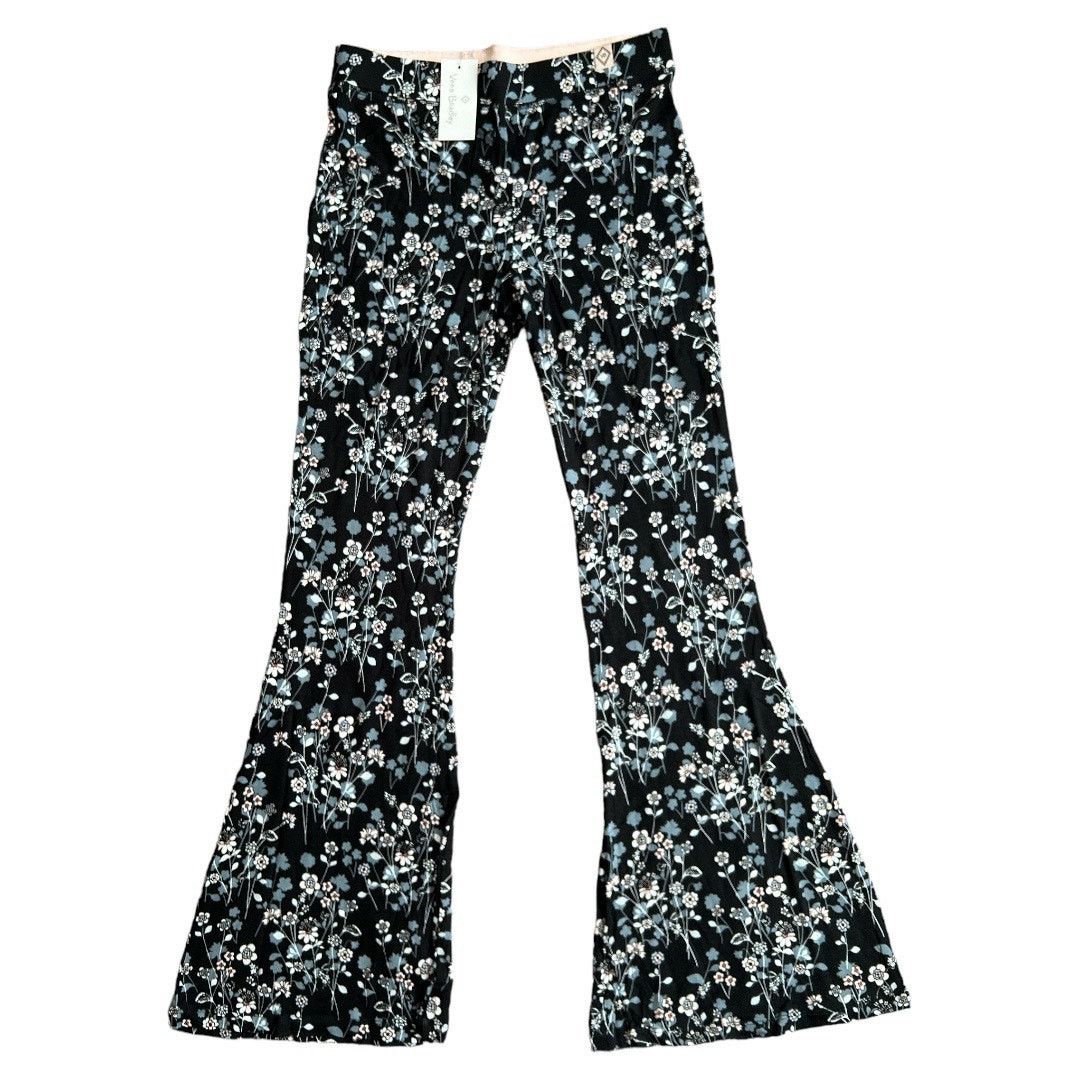 Vera Bradley VERA BRADLEY Black Floral Flared Pants w/ Tag, Small Size 28" / US 6 / IT 42 - 2 Thumbnail