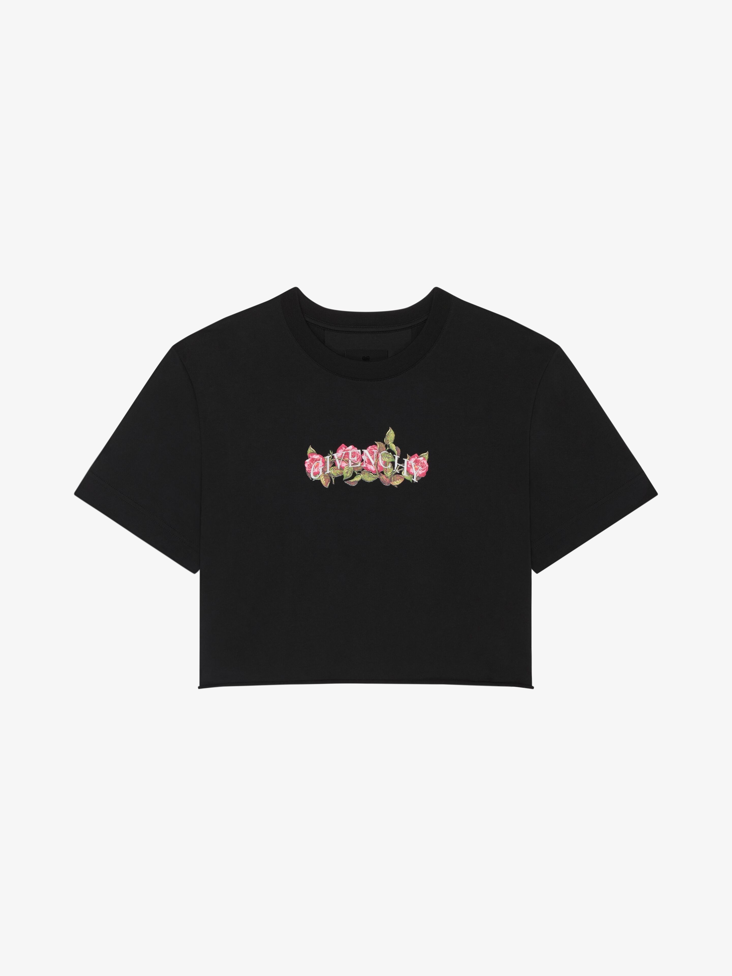 o1w1db10825 Cropped Masculine T-Shirt in Black
