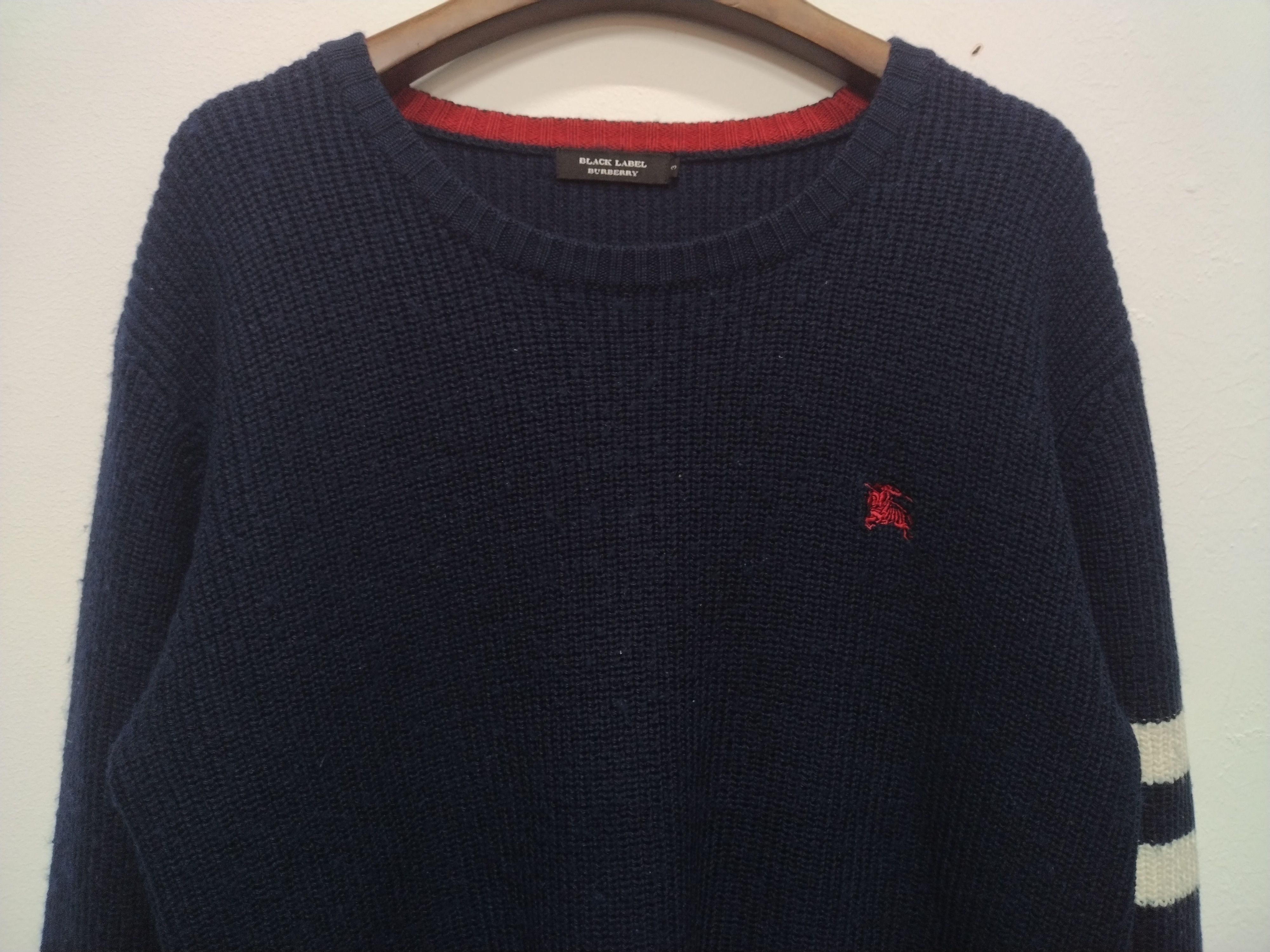 Aran Isles Knitwear × Burberry Vtg Burberry Black Label Knitwear Rare Double Line Size US M / EU 48-50 / 2 - 7 Thumbnail