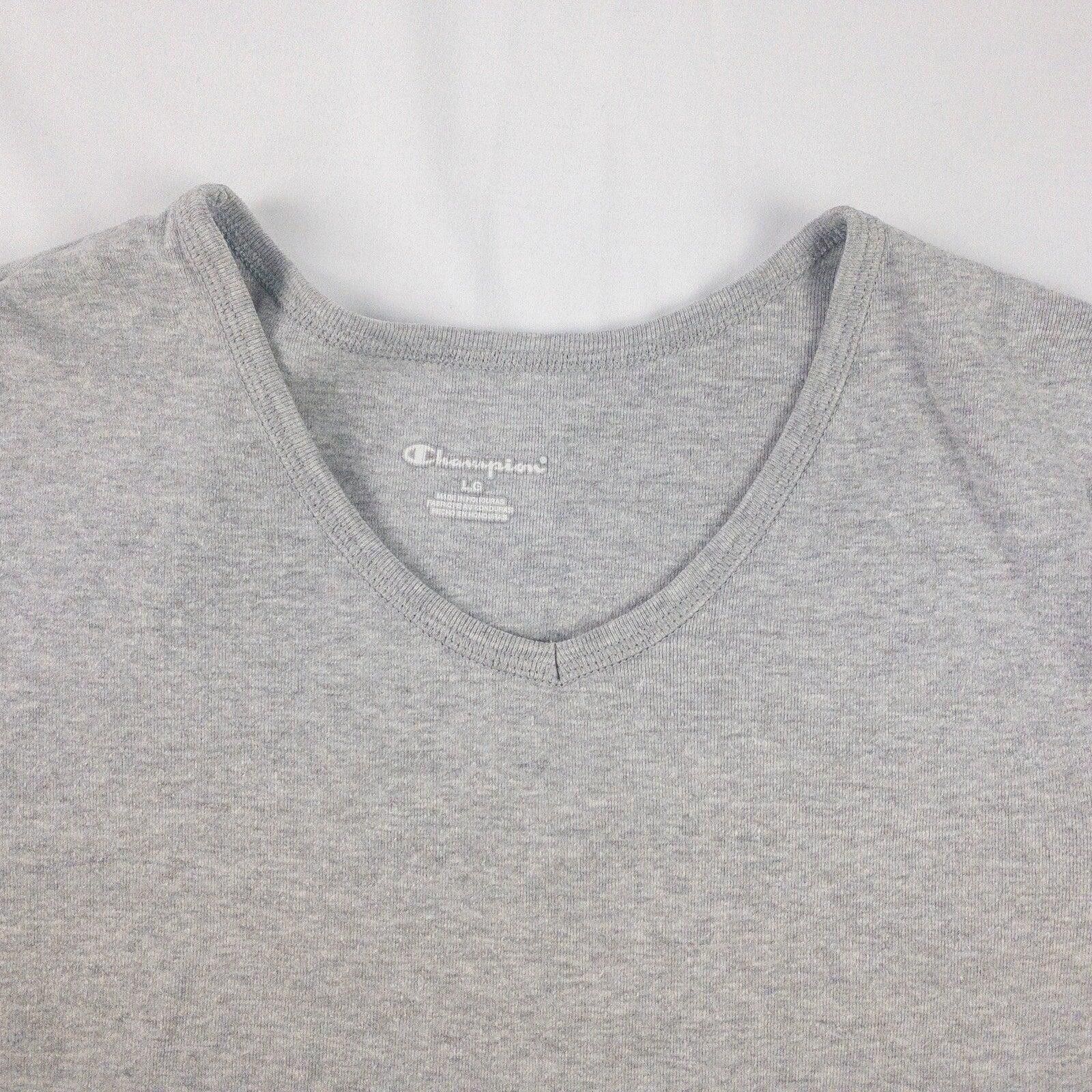 Champion Champion Heather Gray V Neck Slim Tee Shirt Womens Large Size L / US 10 / IT 46 - 3 Thumbnail