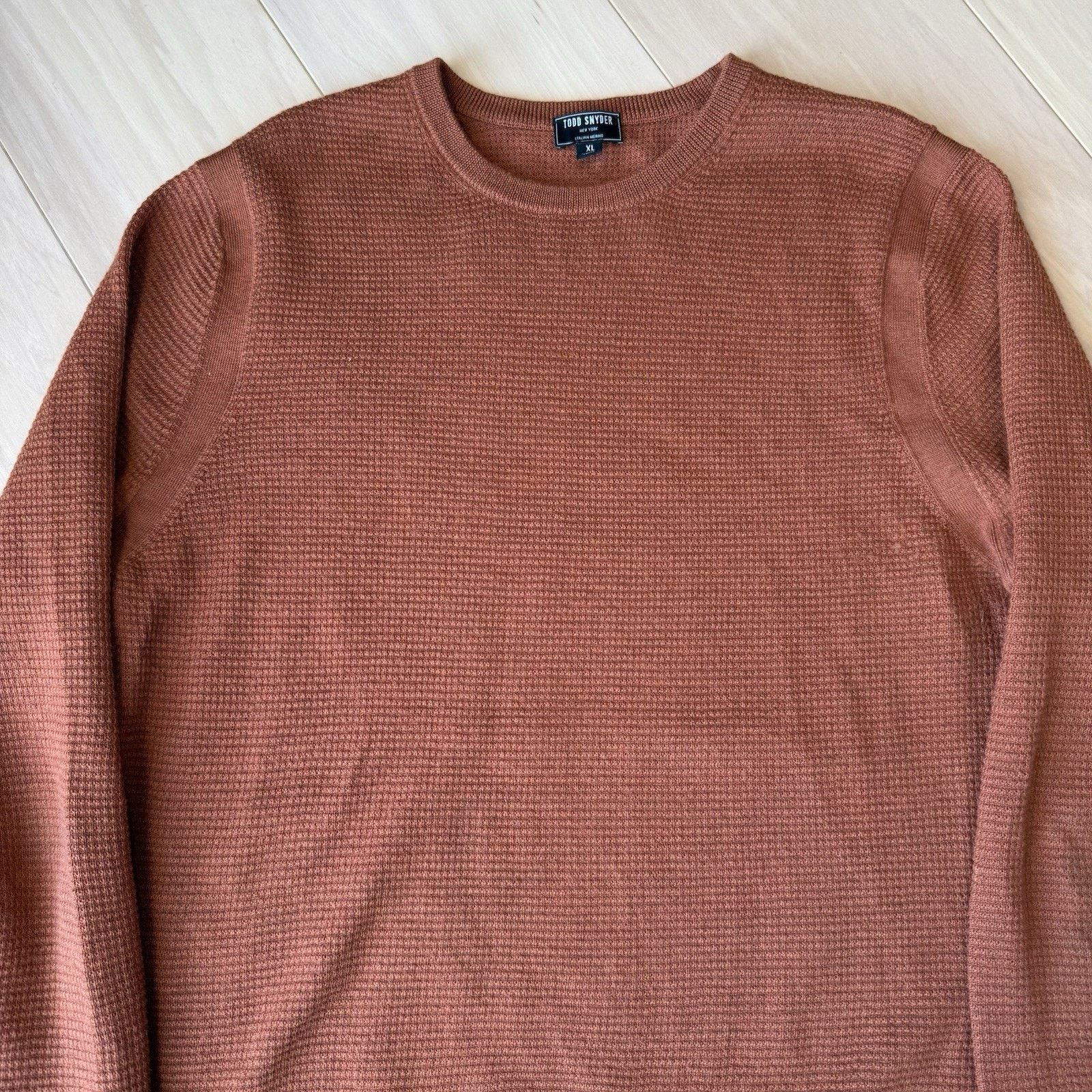 Todd Snyder Todd Snyder Merino Wool Sweater XL Orange Italian Fabric Size US XL / EU 56 / 4 - 4 Thumbnail