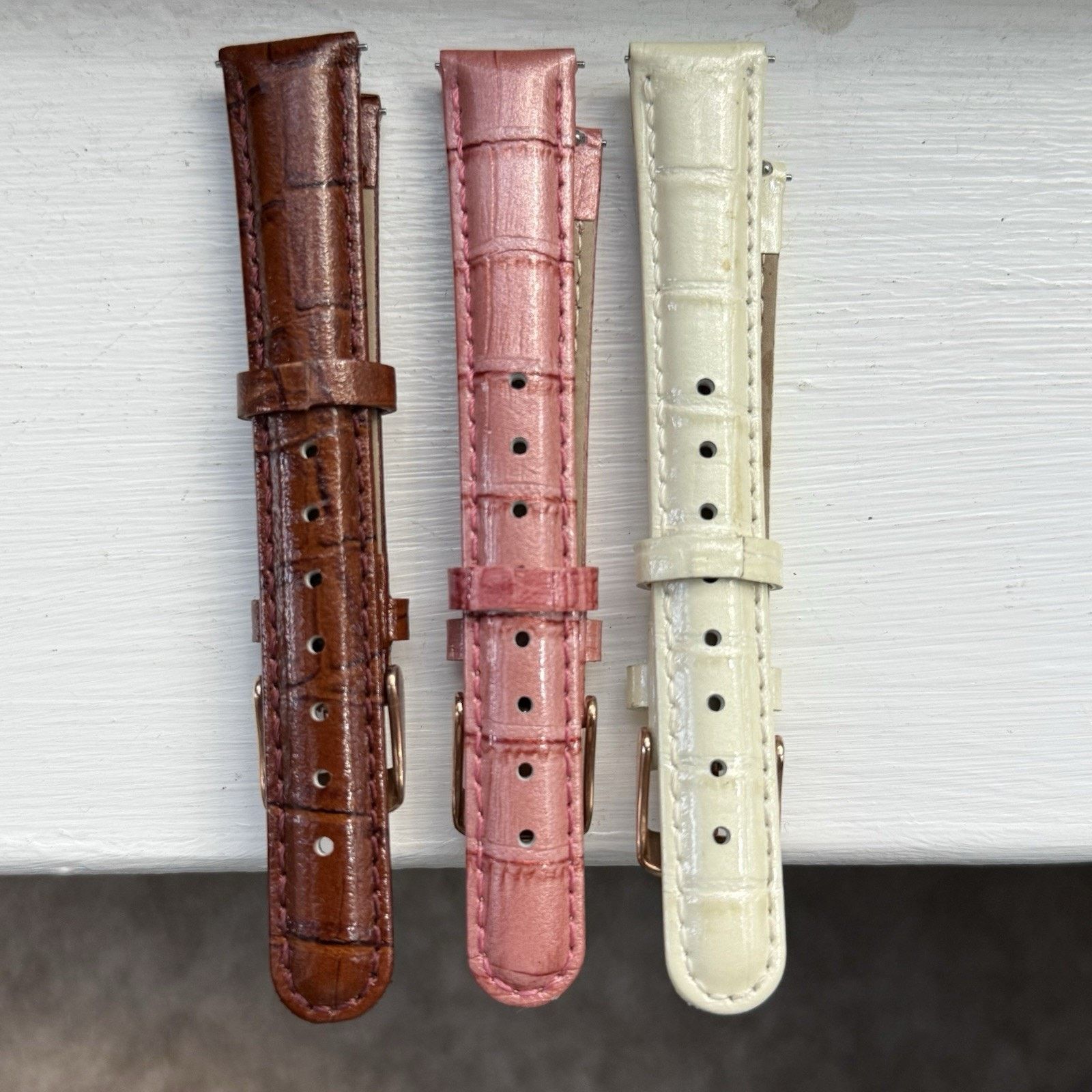 Invicta Set Of 3 Invicta Leather Watch Bands Ladies 16mm 7” Length Size ONE SIZE - 6 Thumbnail