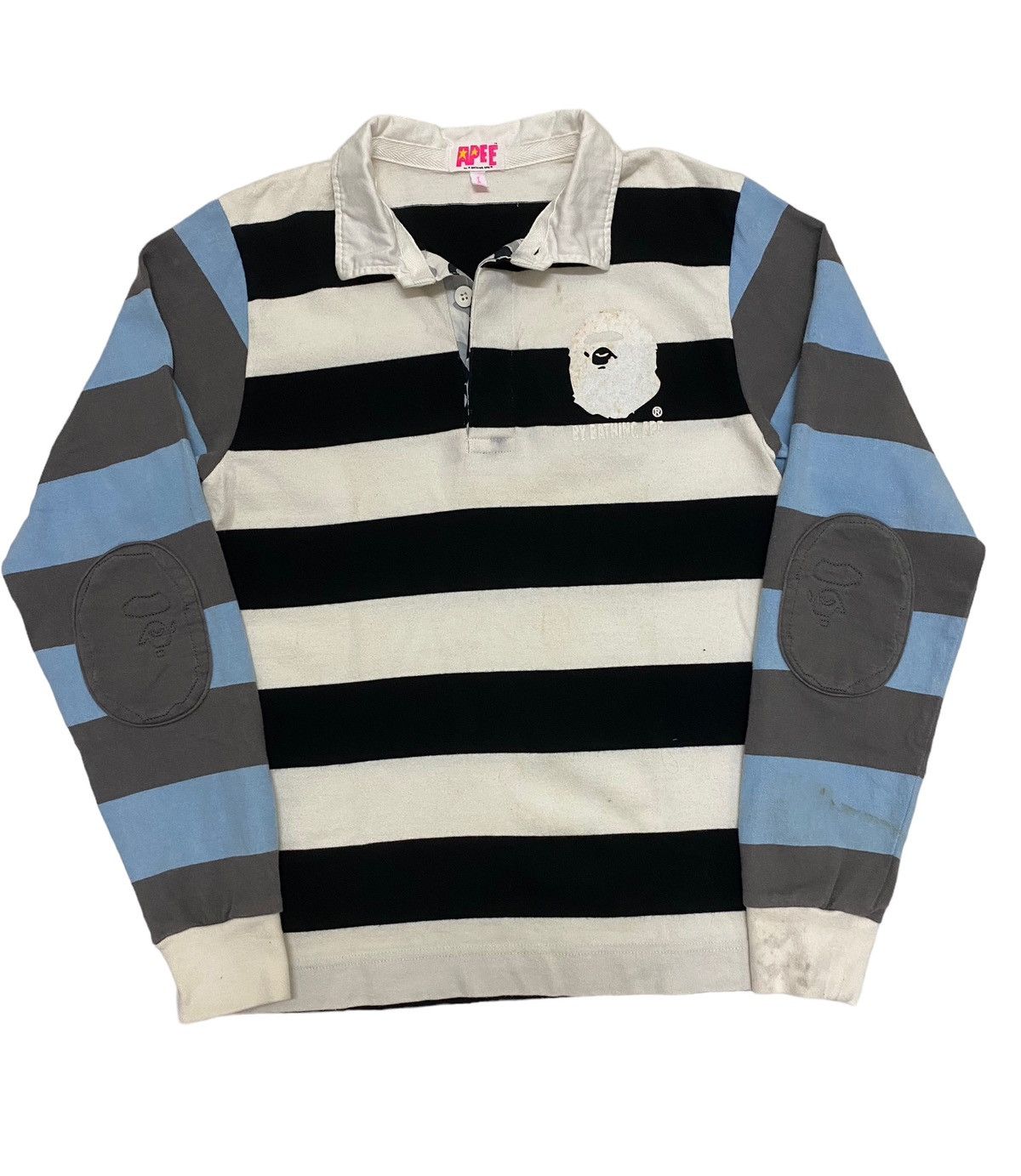 Bape Apee by A Bathing Ape Striped Rugby Shirt Size XS / US 0-2 / IT 36-38 - 2 Thumbnail