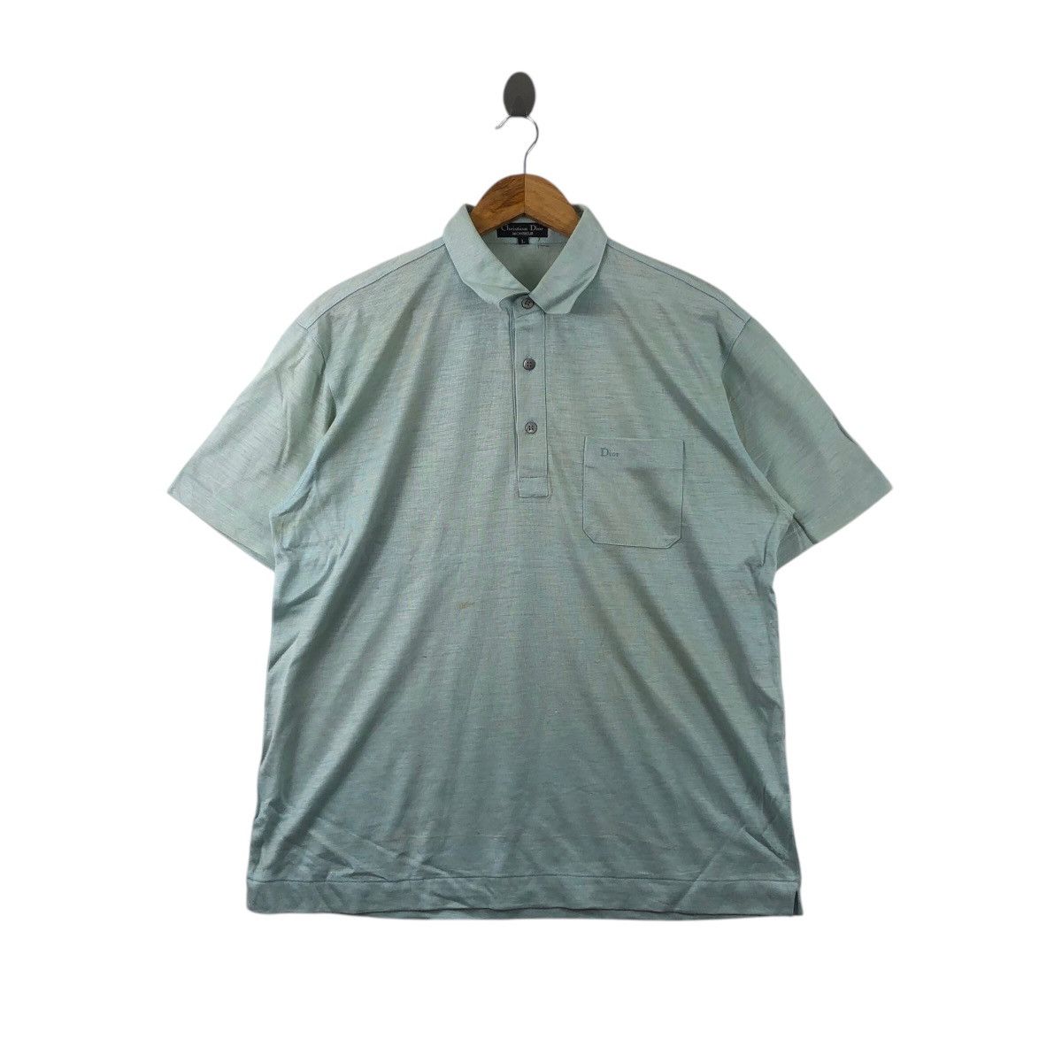 Christian Dior Monsieur × Vintage Vintage CHRISTIAN DIOR Monsieur Collared Tee Shirt Size US L / EU 52-54 / 3 - 1 Thumbnail