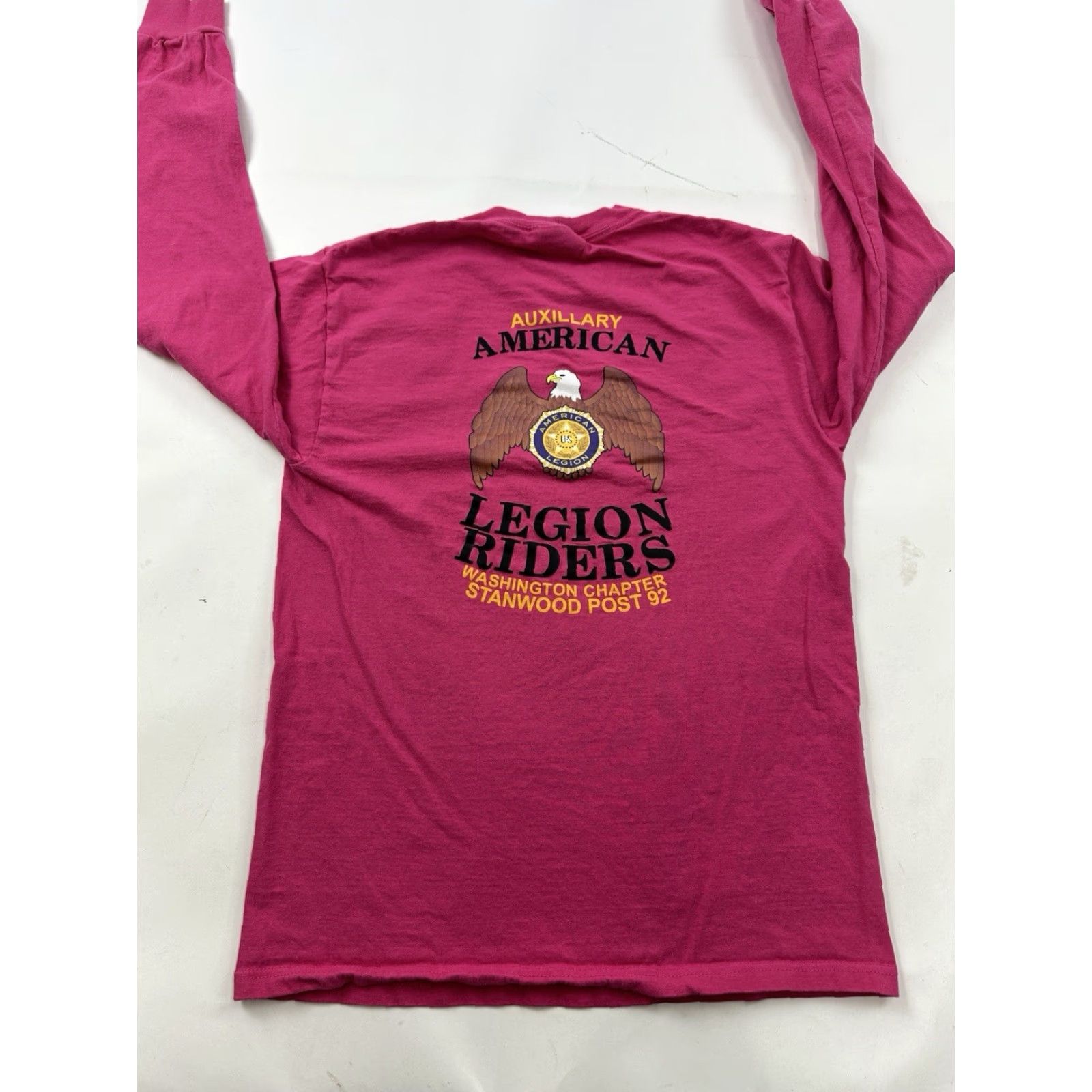 Port & Company VINTAGE American Legion Riders Shirt Unisex Adults Long Sleeve Pink M Size US M / EU 48-50 / 2 - 5 Thumbnail