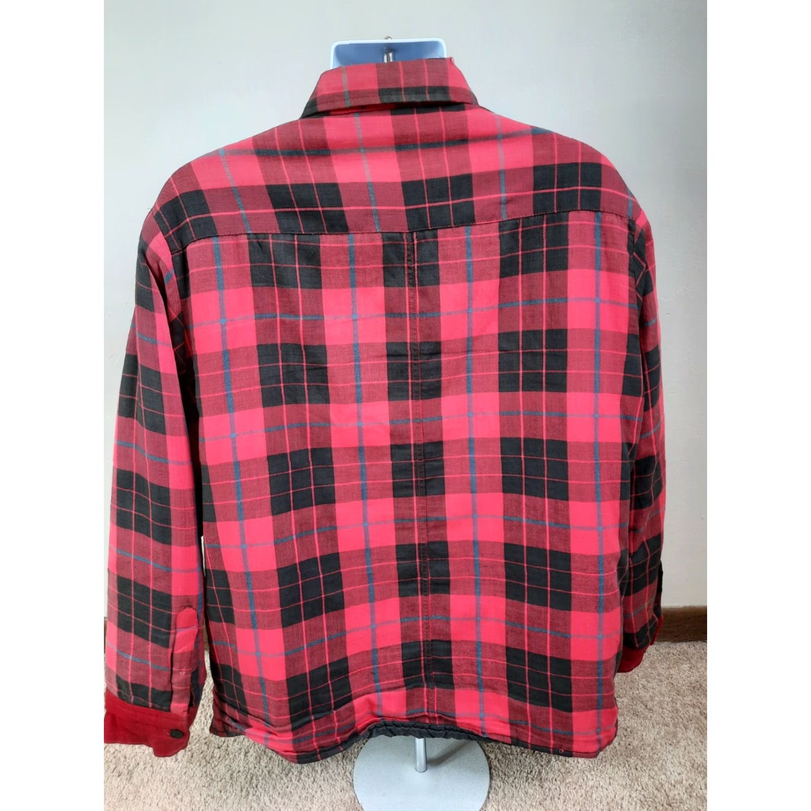 Vintage VINTAGE Woodland Flannel Quilt Lined Jacket Coat Shirt Red Mens XL Rockabilly Size US XL / EU 56 / 4 - 7 Thumbnail