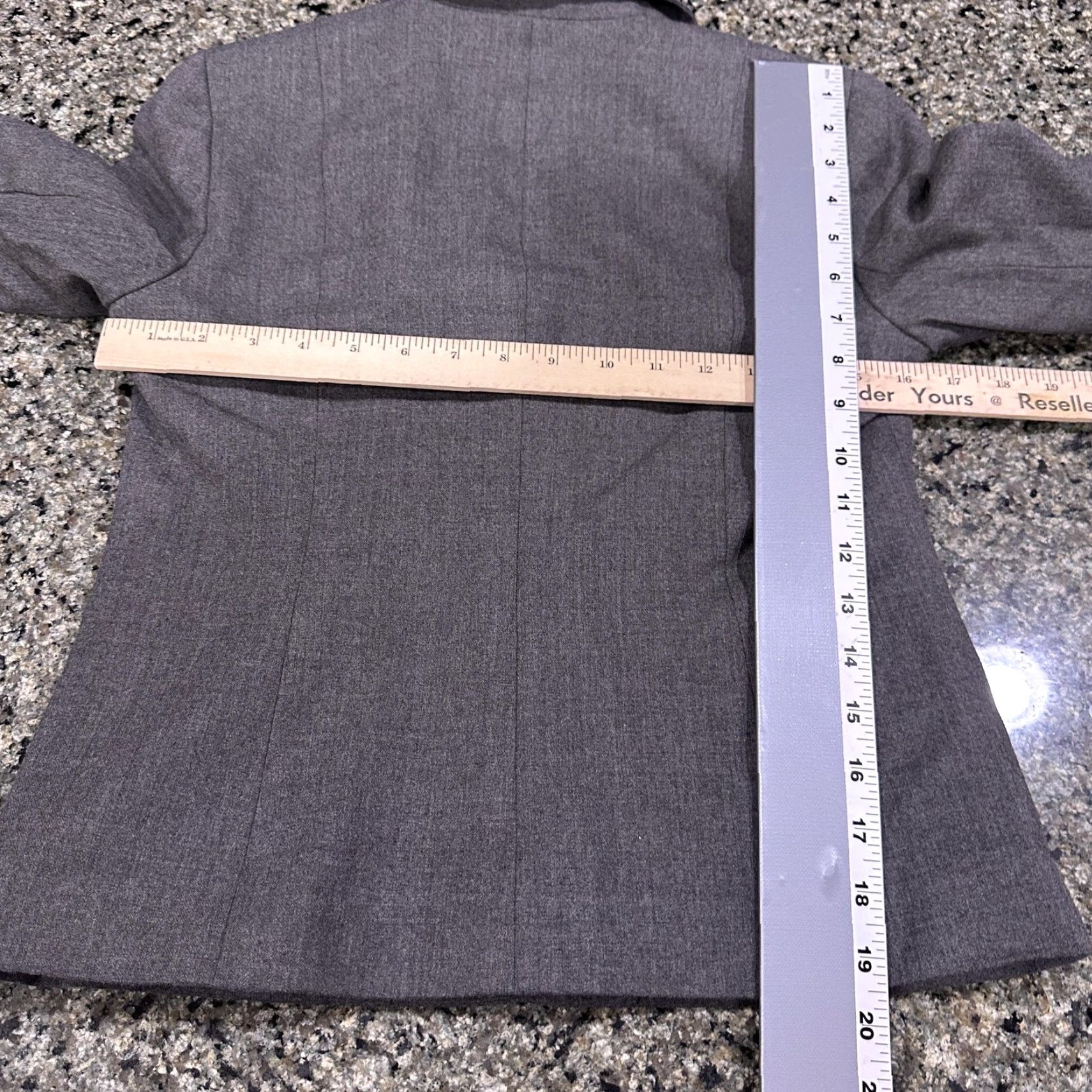 Theory Theory Blazer Women Size 6 Gray Wool Blend 2 Button Notch Lapel Office Minimalist Workwear Slim Regular Fit Short Sleeve Jacket Size M / US 6-8 / IT 42-44 - 3 Thumbnail