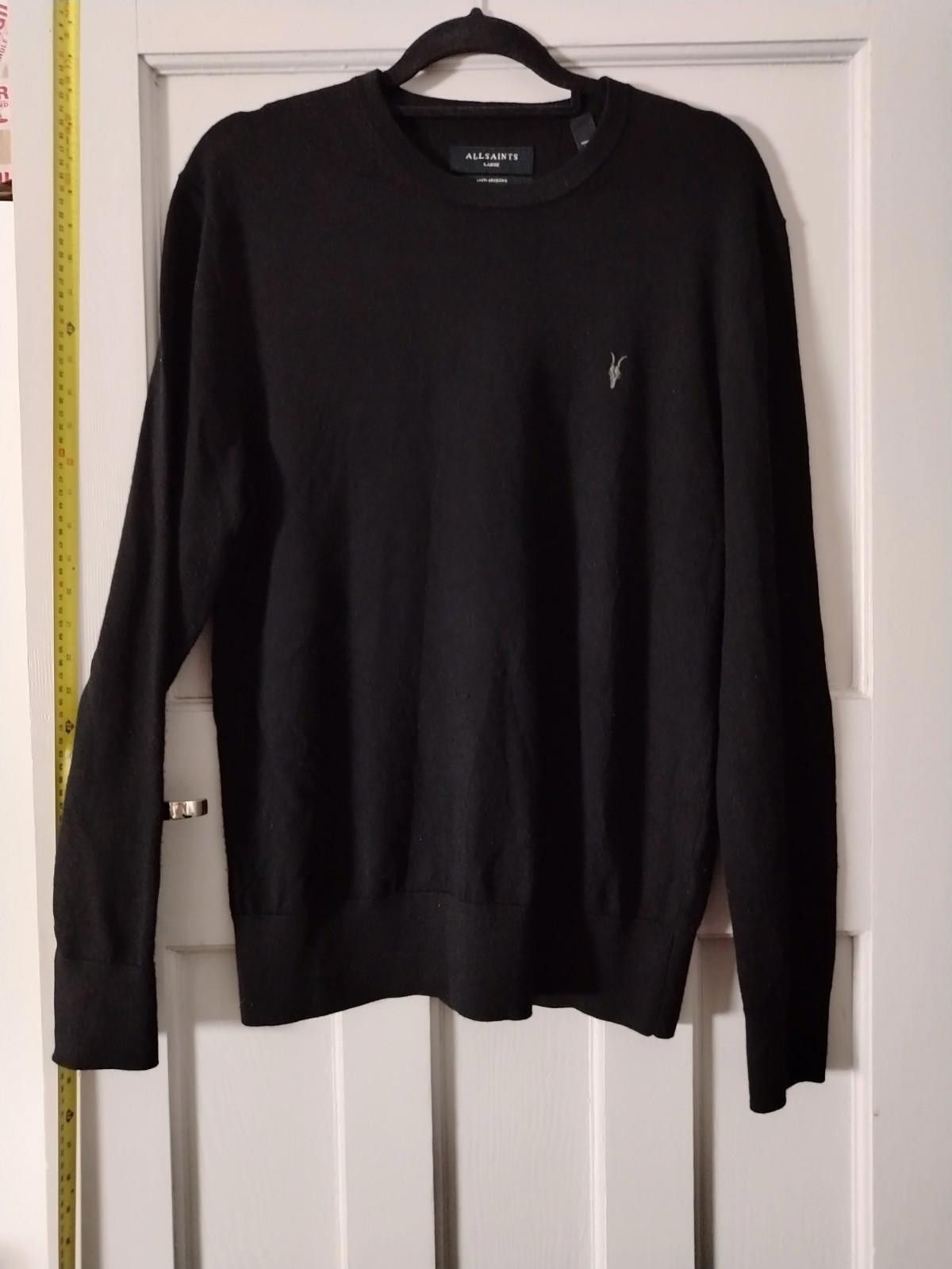 Allsaints AllSaints Men's Black Merino Wool Jumper Size US L / EU 52-54 / 3 - 1 Thumbnail