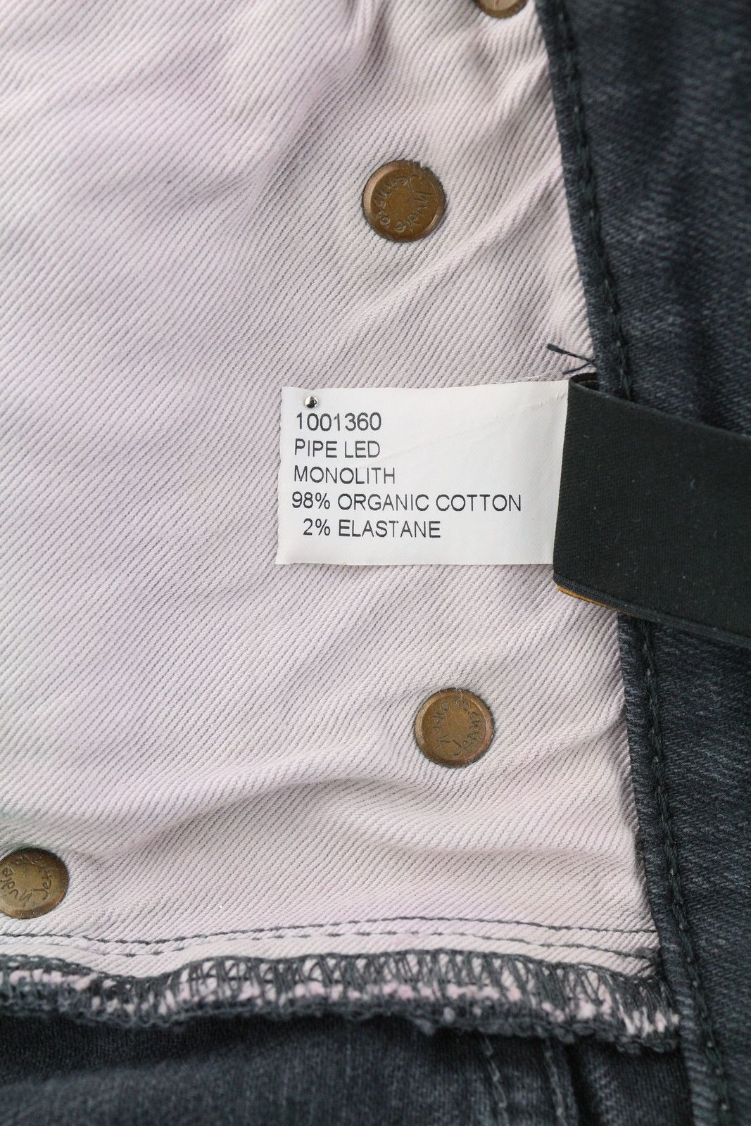 Nudie Jeans PIPE LEN MONOLITH W26/L32 Denim Jeans 88641 Size 26" / US 2 / IT 38 - 7 Thumbnail