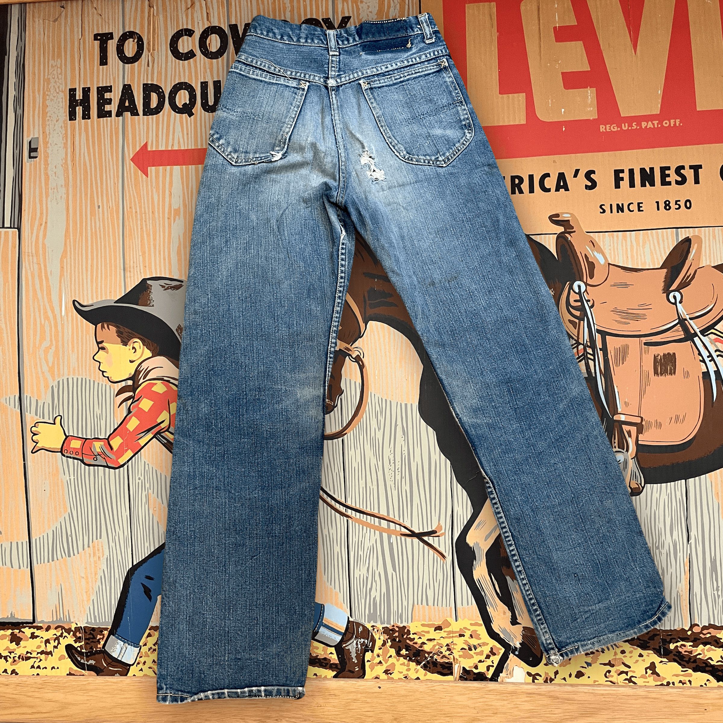 Lee 1950s Union Made In USA Lee Riders True Vintage Crotch Rivet Blue Jeans Size XS Size US 26 / EU 42 - 2 Thumbnail