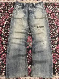 VIBE Vintage draped washed distressed loose jeans Size US 32 / EU 48 - 3 Thumbnail