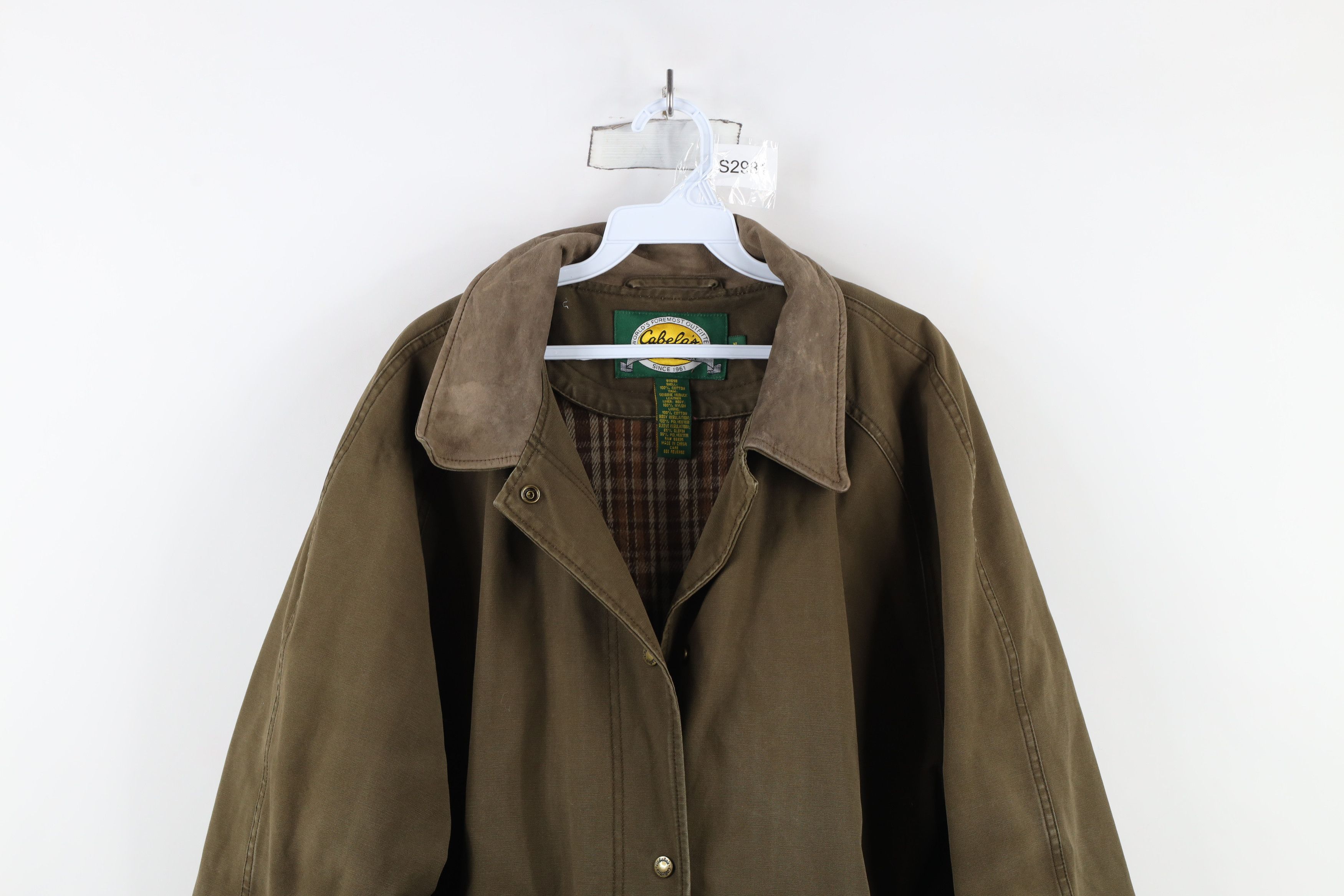 Cabelas × Vintage Vintage 90s Cabelas Lined Heavy Canvas Duster Jacket Green Size XL / US 12-14 / IT 48-50 - 2 Thumbnail