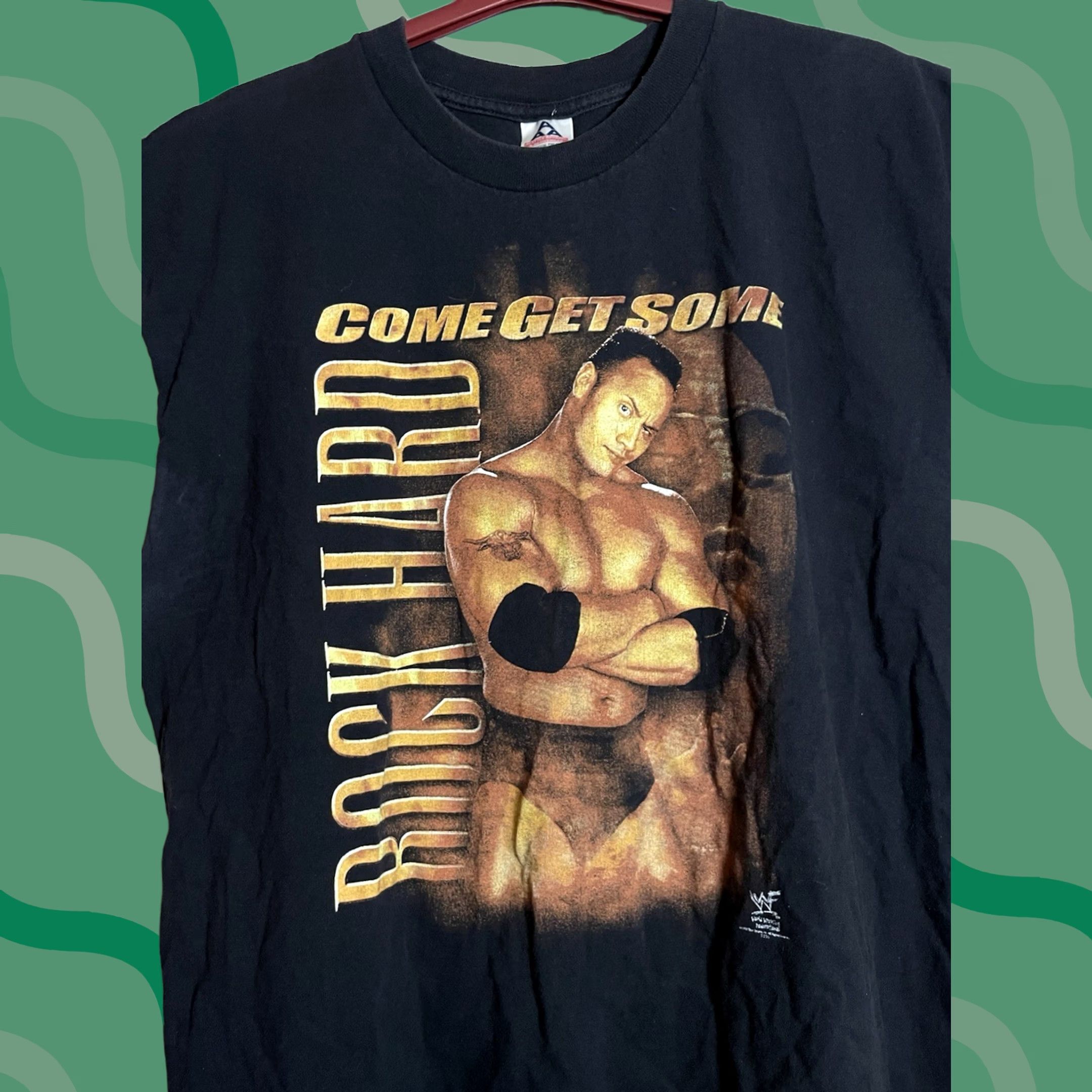 SOMET VINTAGE WWF The Rock Come Get Some T-Shirt Tee Men’s 2XL Black Short Sleeve Men Rock 2000s Mens Size US XXL / EU 58 / 5 - 1 Thumbnail