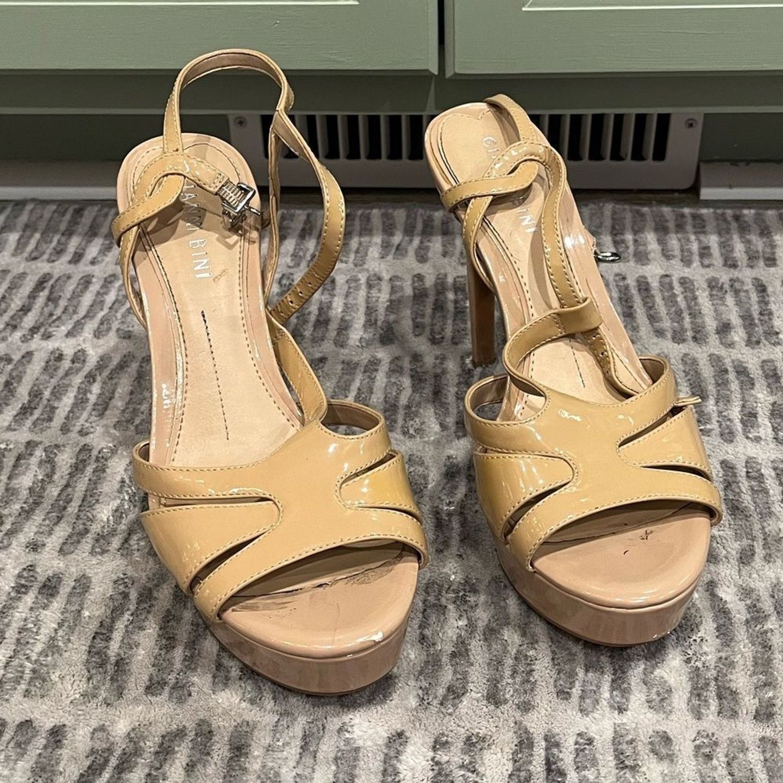 Gianni Valentino Giani Bini Kelli T-Strap Platform High Heel Patent Leather 8 Size US 8 / IT 38 - 2 Thumbnail