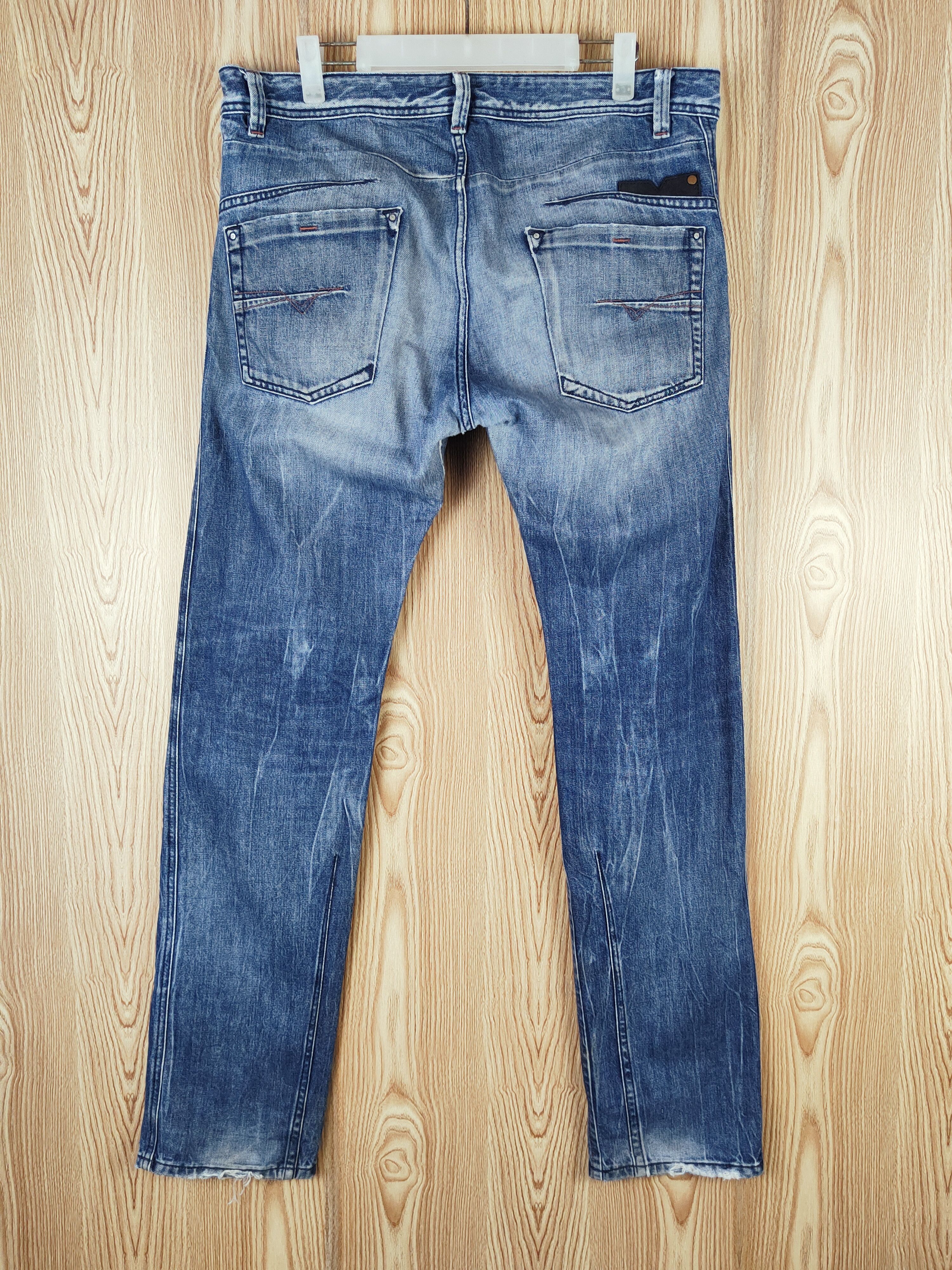 Diesel Diesel Blue Faded Distressed Ripped Jeans #S2741 Size US 35 - 8 Thumbnail