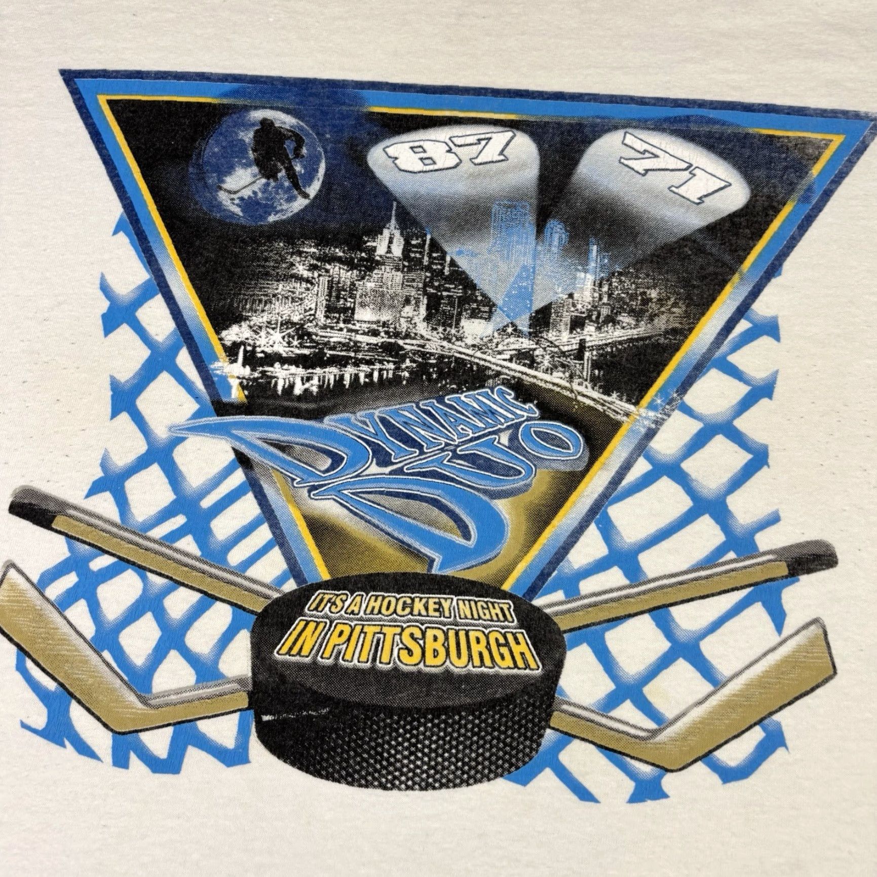 Gildan VINTAGE Pittsburgu Penguins T Shirt Dynamic Duo Crosby Malkon NHL size XL Y2K Size US XL / EU 56 / 4 - 6 Thumbnail