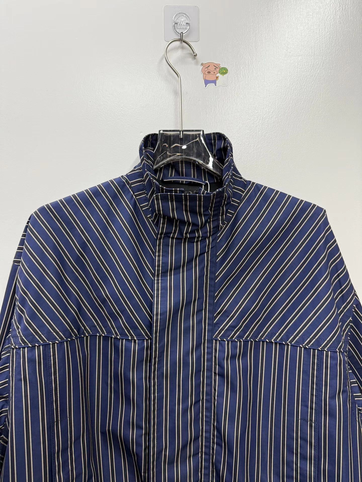 Balenciaga Balenciaga striped stand collar wproof hw 48 jacket Size US M / EU 48-50 / 2 - 2 Thumbnail