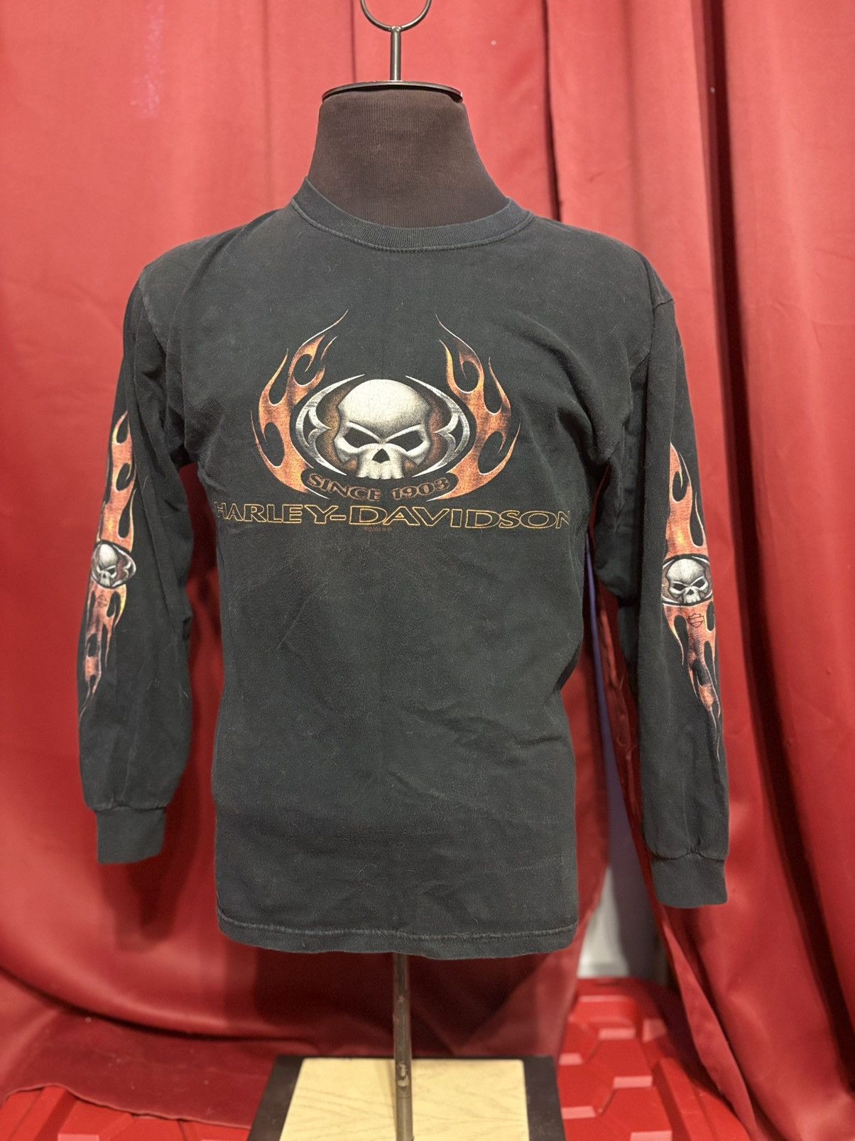 Harley Davidson Harley-Davidson Shirt Black Long Sleeve Flames