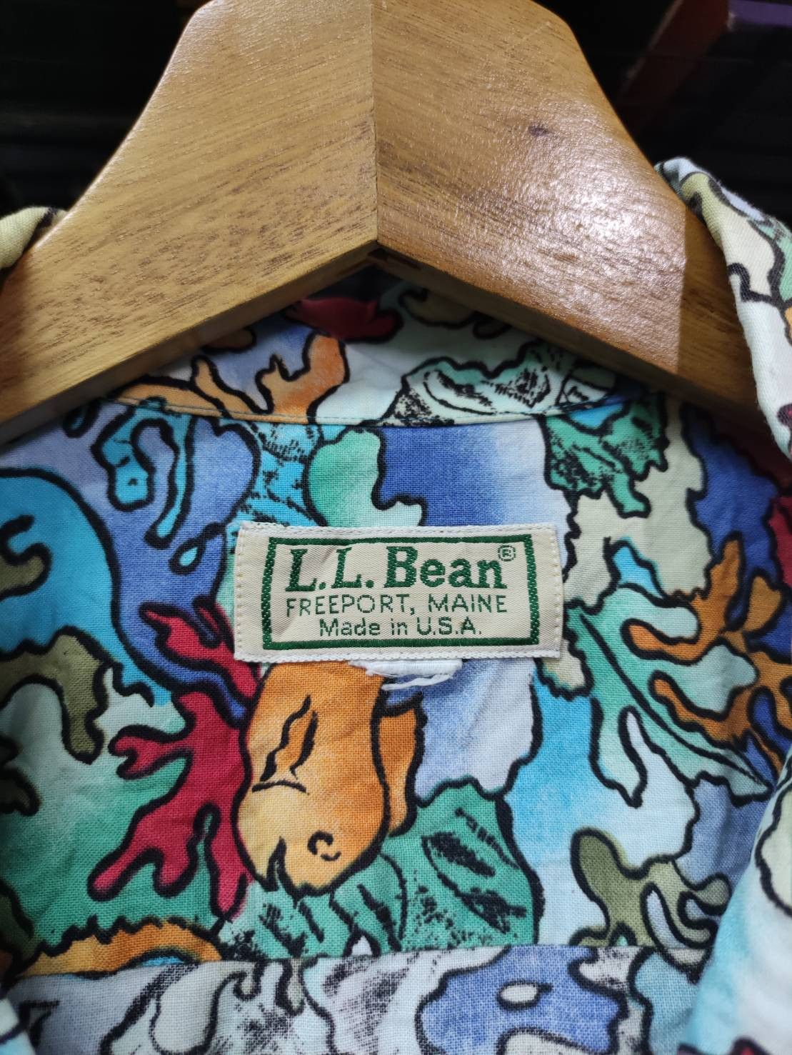 L.L. Bean Vtg 70's LL Bean Tropical Fly Fishing Made in USA Hawaiian Size US L / EU 52-54 / 3 - 2 Thumbnail
