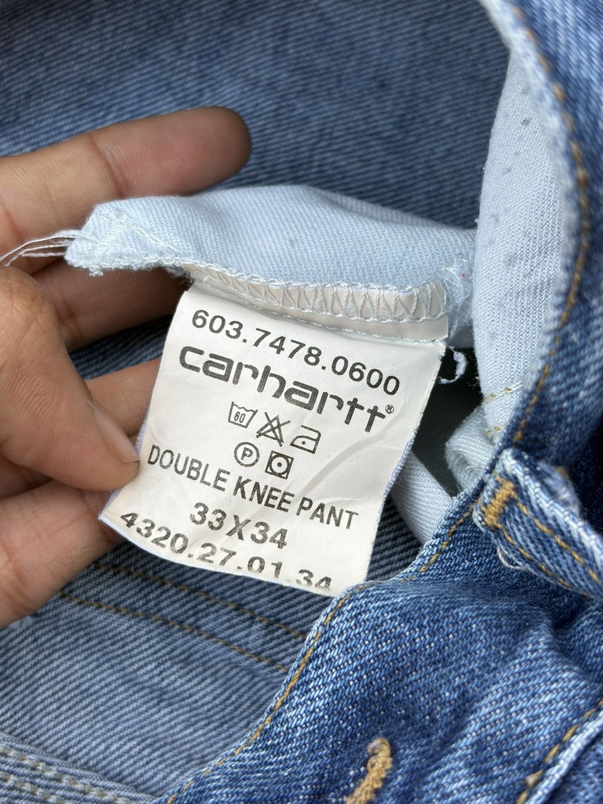 Carhartt Vintage 00s Carhartt Double Knee Denim Pant Size US 33 - 8 Thumbnail