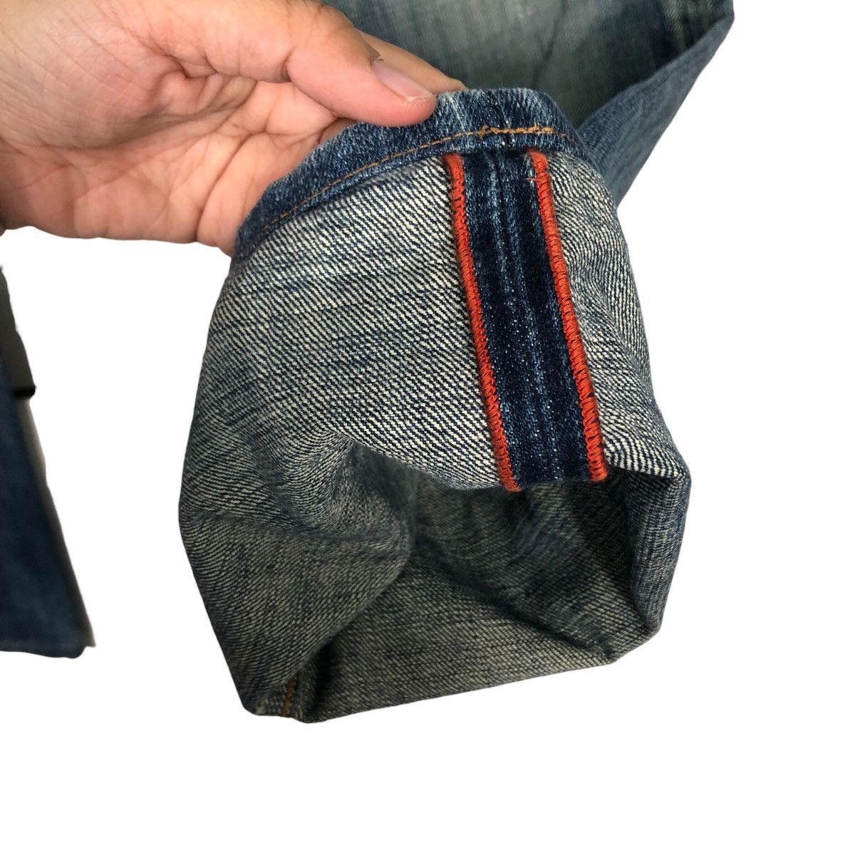 OMNIGOD Omnigod Japanese Selvedge Distressed Faded Indigo Denim Rare Size US 32 / EU 48 - 17 Thumbnail