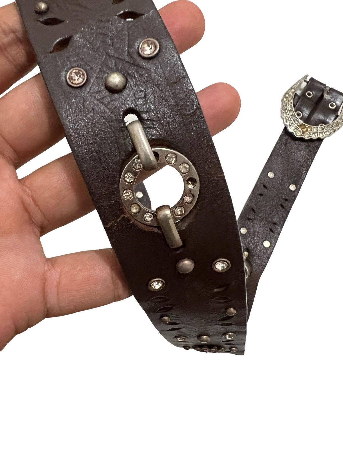 If Six Was Nine Vintage flowers studed leather belt Size ONE SIZE - 5 Thumbnail