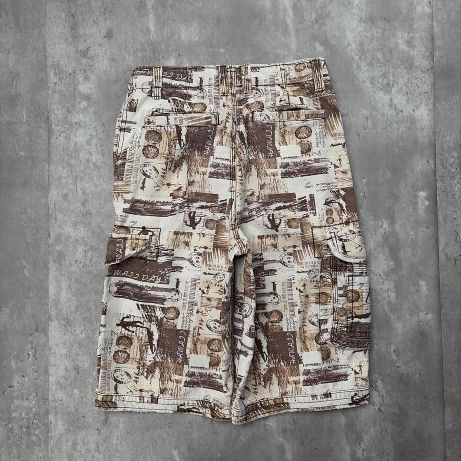 Faded Glory Y2K Brown Faded Glory Grunge Surf Baggy Cargo Shorts Size 42" / US 20 - 1 Thumbnail