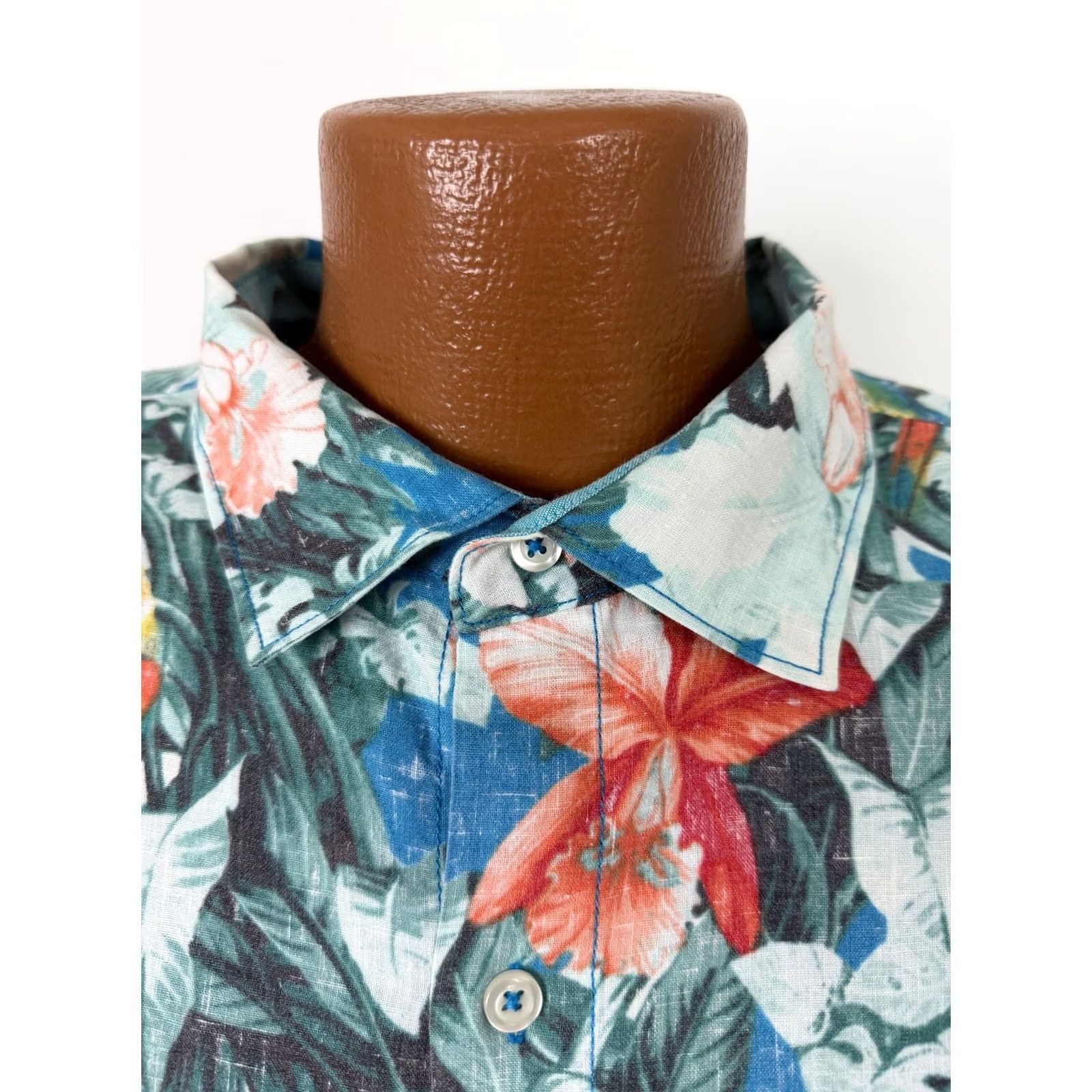 Tommy Bahama Tommy Bahama Island Zone Shirt Men 2XL Floral Parrot Hawaiian Luau Linen Blend Long Sleeve Button-Up Shirt Size US XXL / EU 58 / 5 - 3 Thumbnail