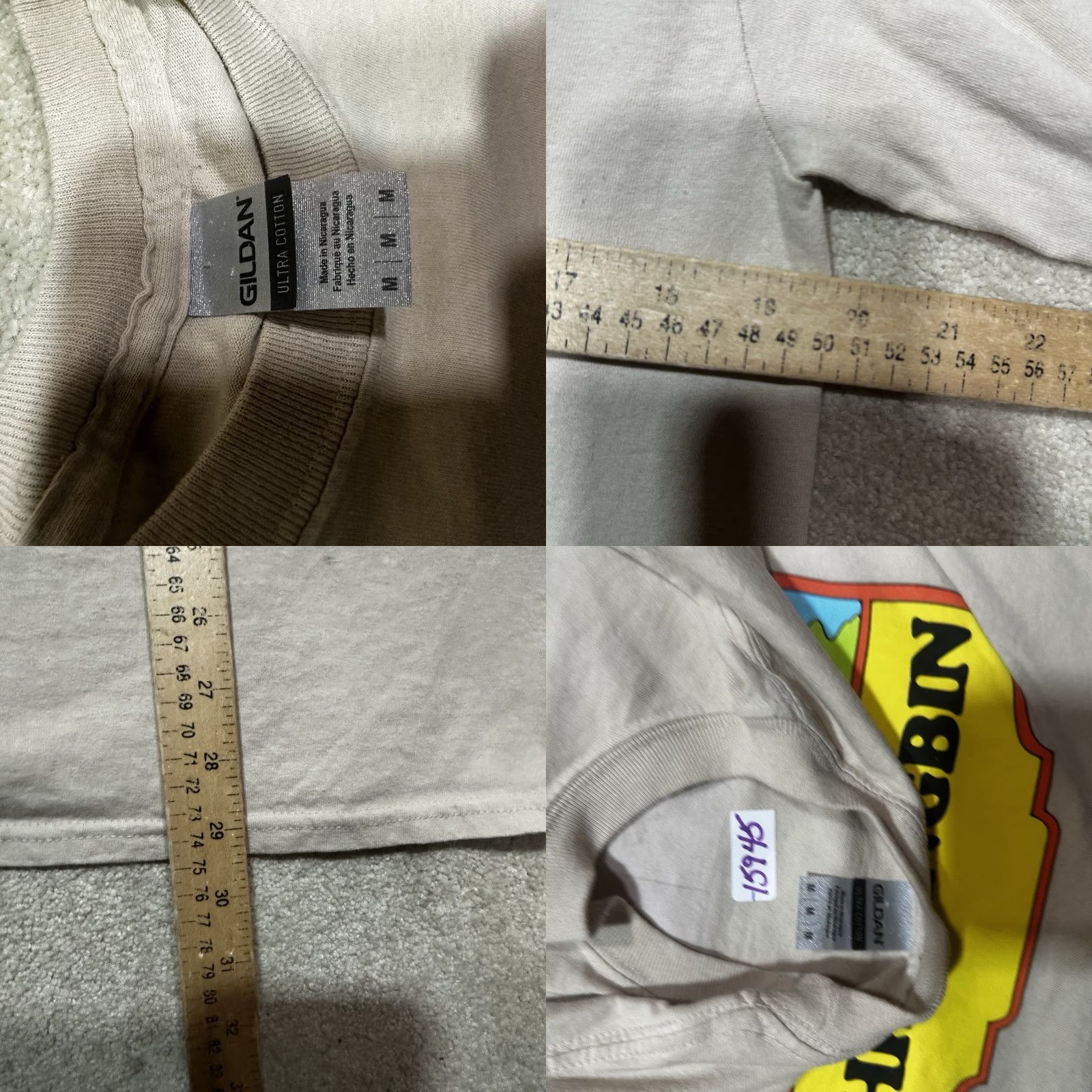 Gildan Khruangbin Band Shirt Mens Medium Beige Long Sleeve Logo Cotton All Seasons Double-Sided Music Size US M / EU 48-50 / 2 - 8 Thumbnail
