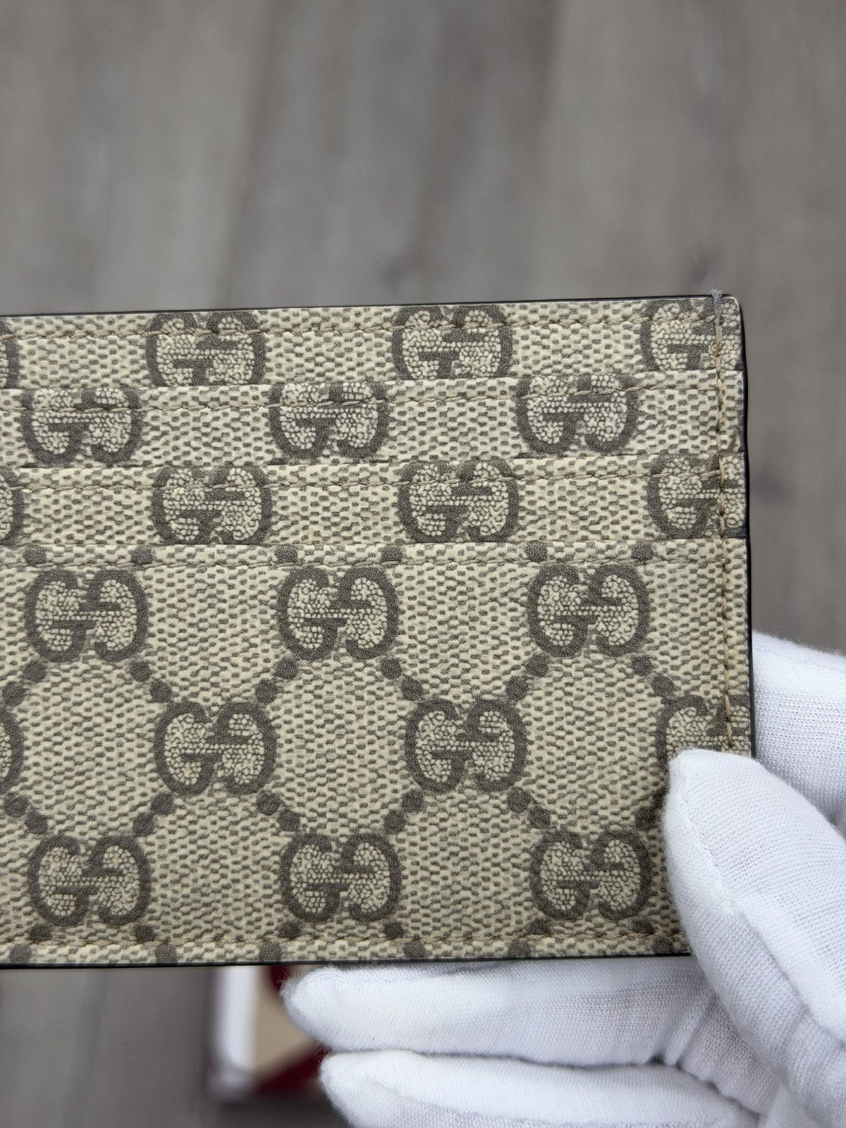 Gucci Gucci Card Case Supreme Beige Size ONE SIZE - 6 Thumbnail