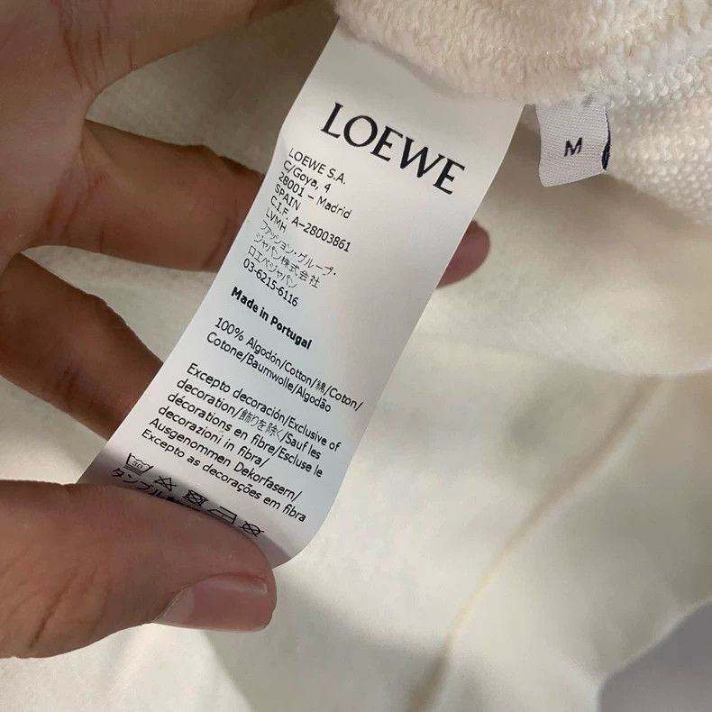 Loewe LOEWE White logo embroidered round neck long sleeve hoodie Size M / US 6-8 / IT 42-44 - 4 Thumbnail