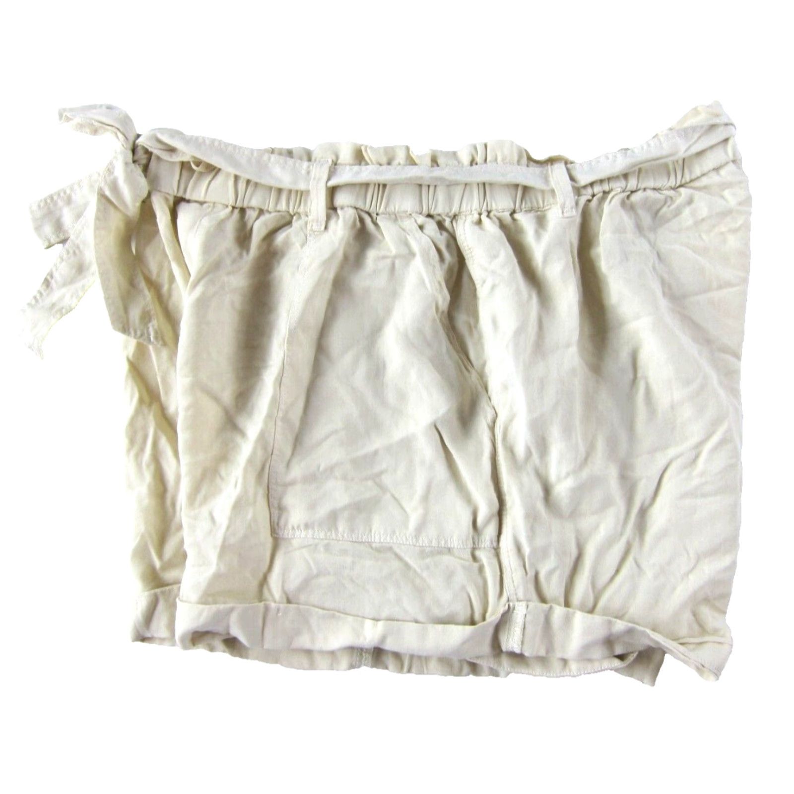 Vintage NWT Aerie 100% Rayon Ivory Elastic Waist Pocket Chino Shorts Woman XL Size 40" / US 18 - 5 Thumbnail