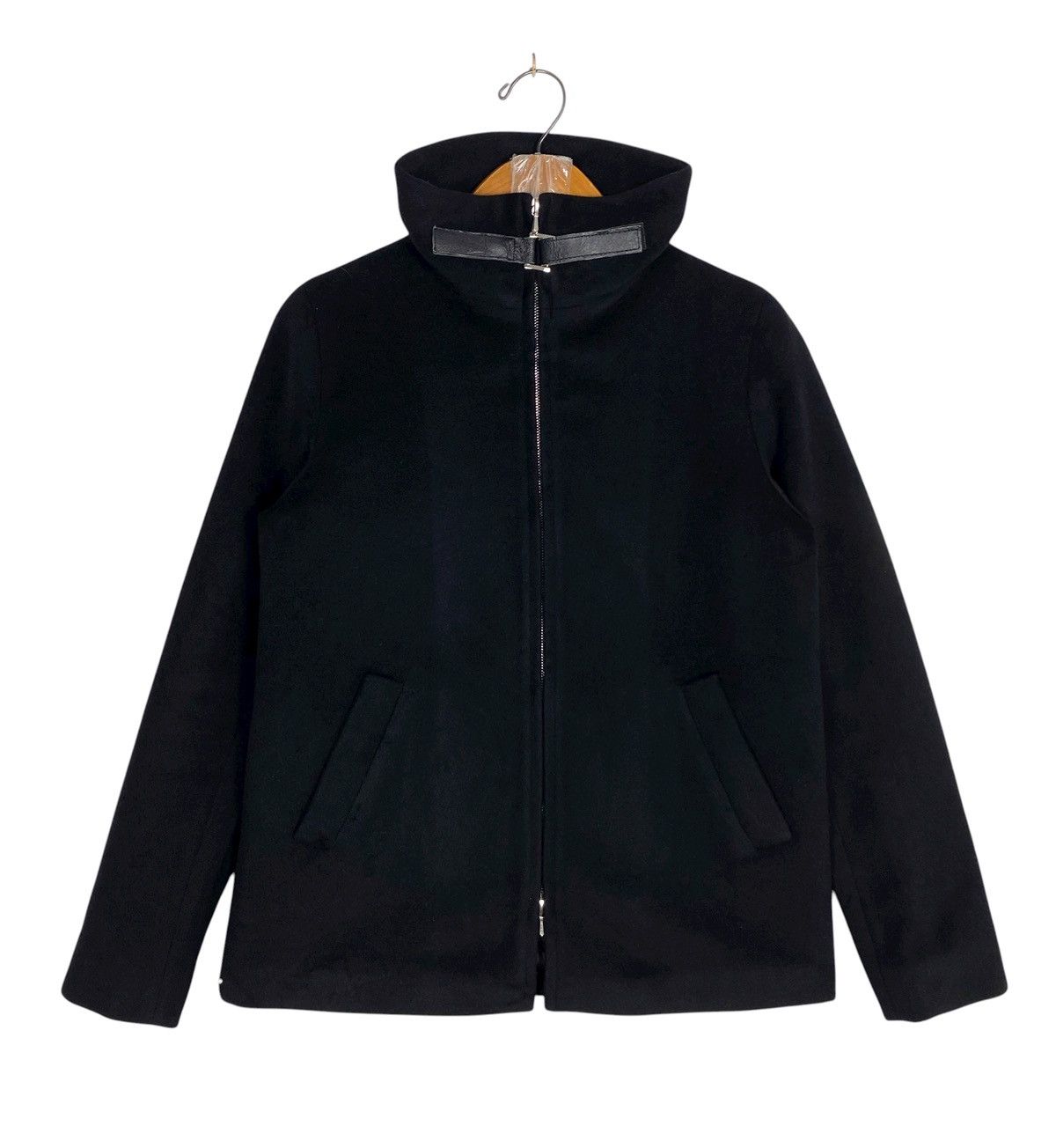 agnes b. Rare‼️ Vtg Agnès B. Wool Jacket with a Neck Leather Strap Size S / US 4 / IT 40 - 1 Thumbnail