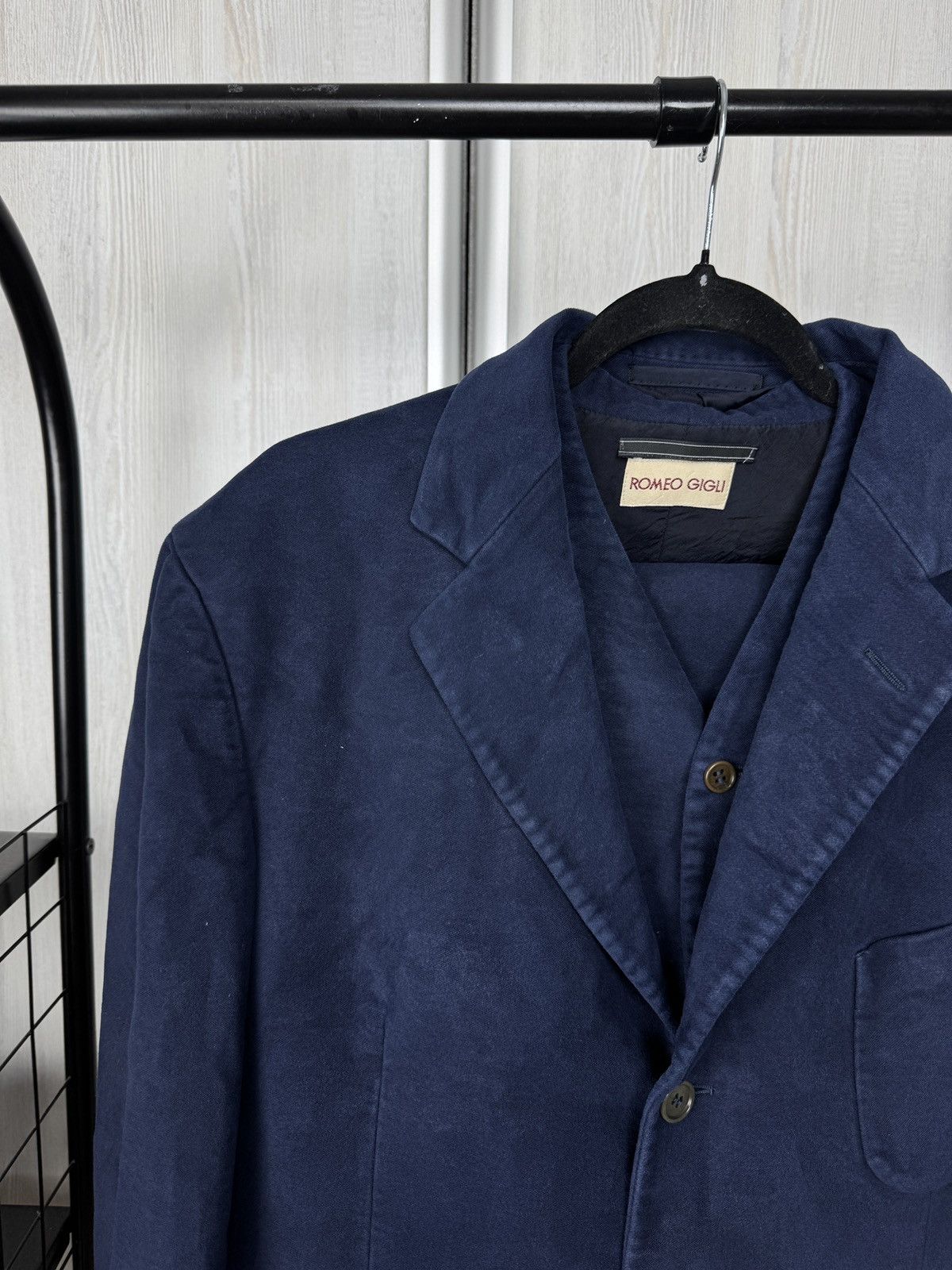 Romeo Gigli Romeo Gigli 3 pieces faded blue velour cotton suit size 50 Size 40R - 4 Thumbnail