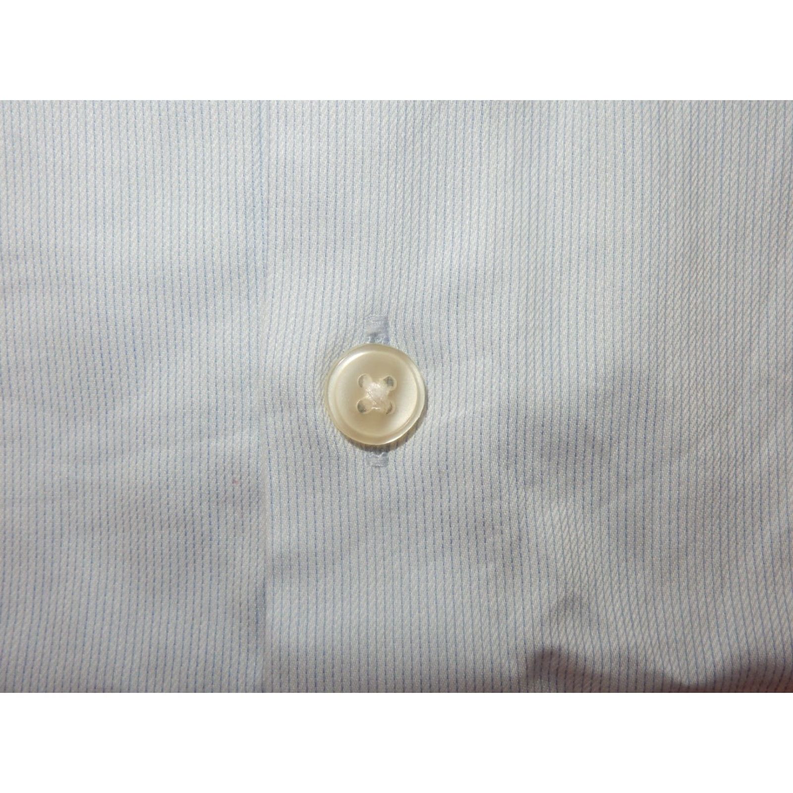John Varvatos John Varvatos Men's Dress Shirt 17-34/35 Blue Long Sleeve 34/35 Cotton Slim Regular Size 17 Mens Size 46R - 4 Thumbnail