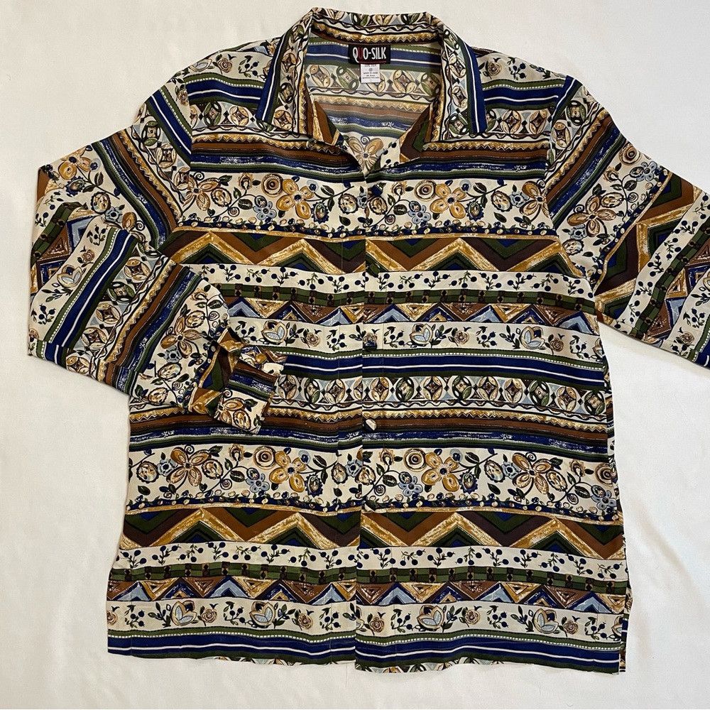 Other Vintage Quo-Silk 100% Silk Long Sleeve Blouse Size M Size M / US 6-8 / IT 42-44 - 3 Thumbnail