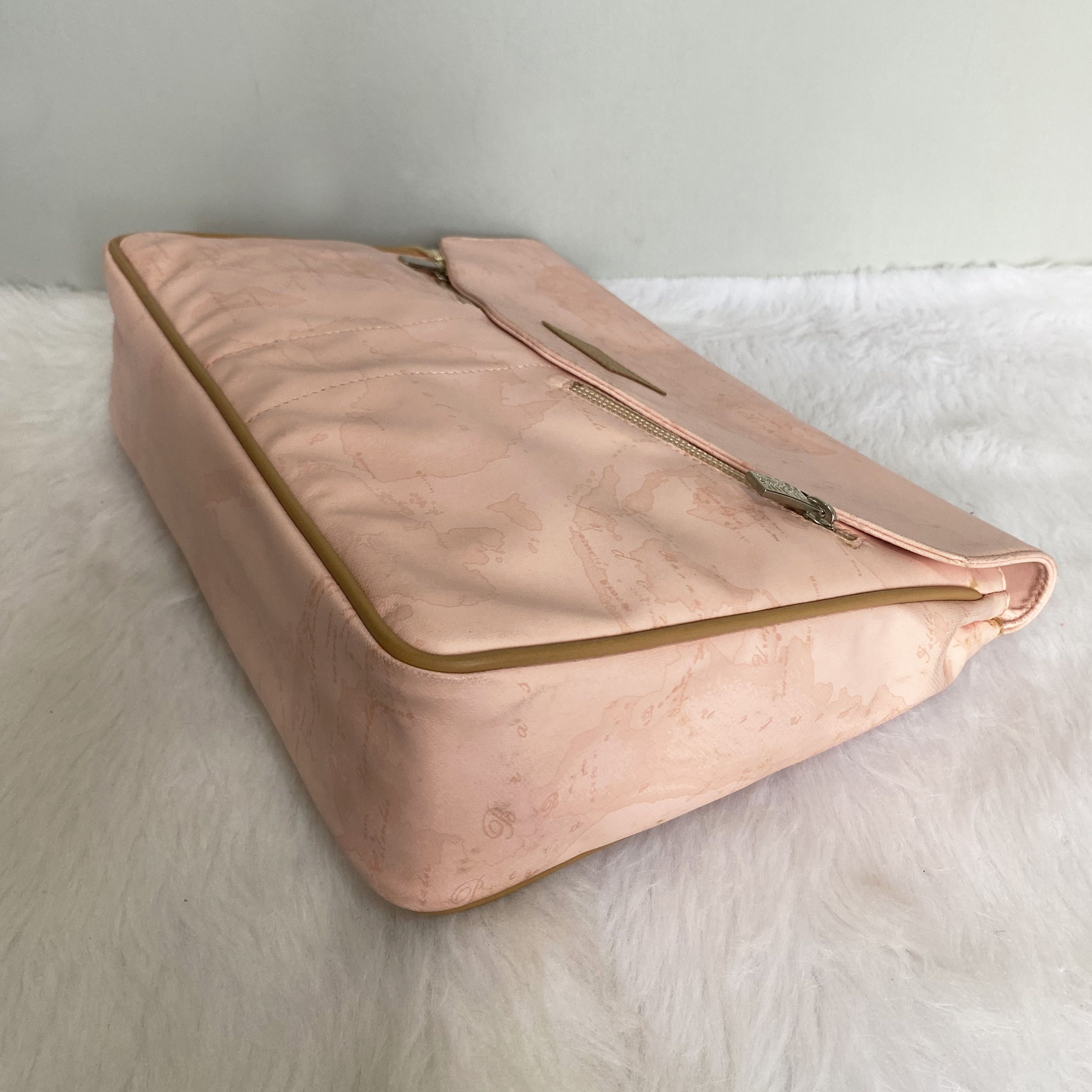 Alviero Martini × Vintage ALVIERO MARTINI Relax Pink Map Printed Envelope Document Bag Size ONE SIZE - 6 Thumbnail