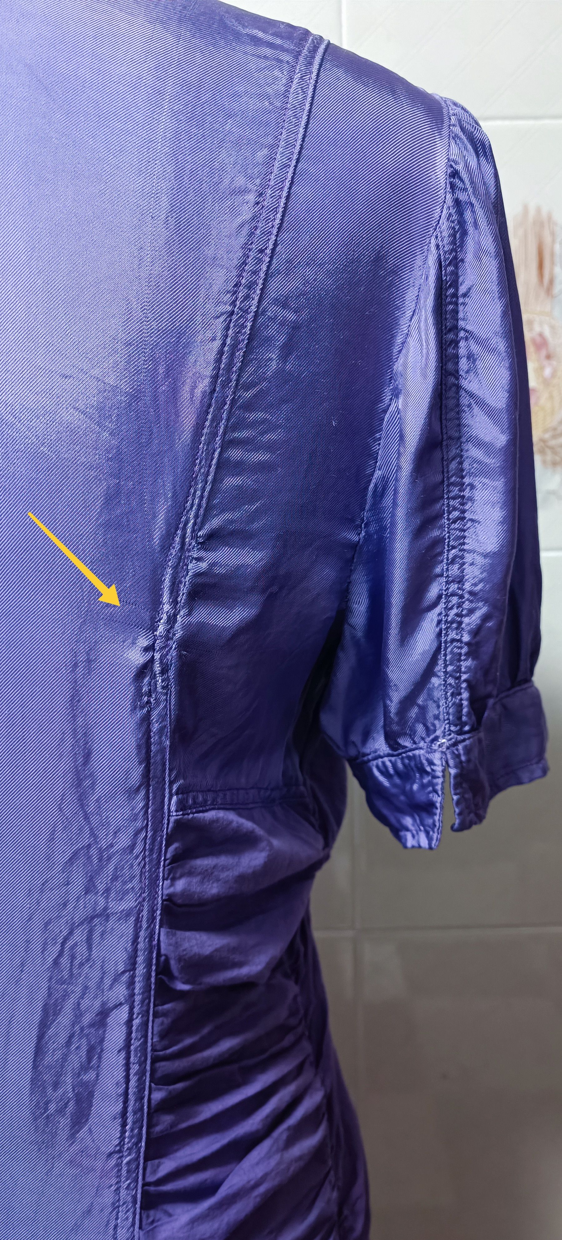 Jean Paul Gaultier Purple satin dress, with draped material Size M / US 6-8 / IT 42-44 - 17 Thumbnail