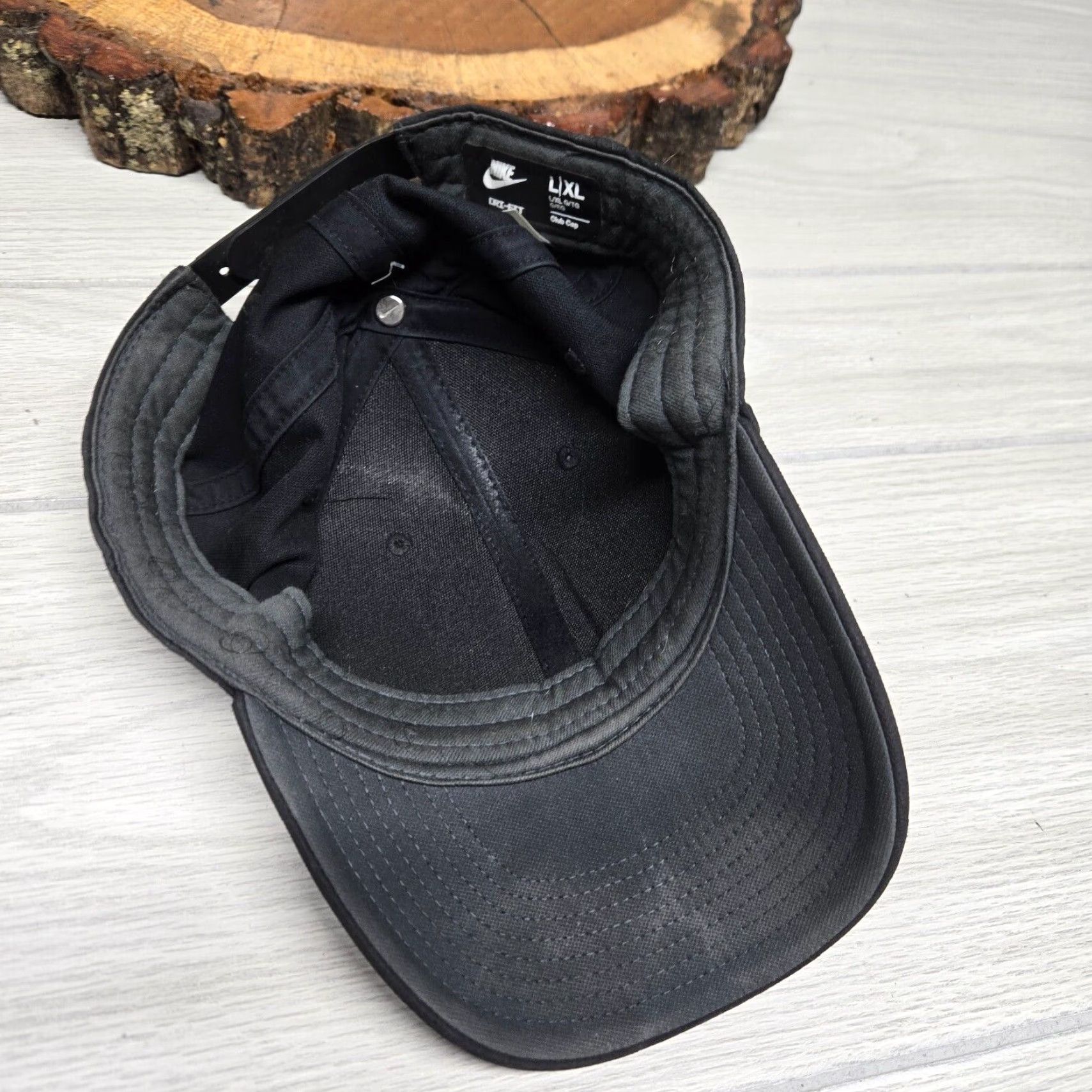 Nike Nike Hat Cap One Size Adjustable Black White Swoosh Golf Tennis Running Dri-Fit Mens Sports Baseball Cap Size ONE SIZE - 5 Thumbnail