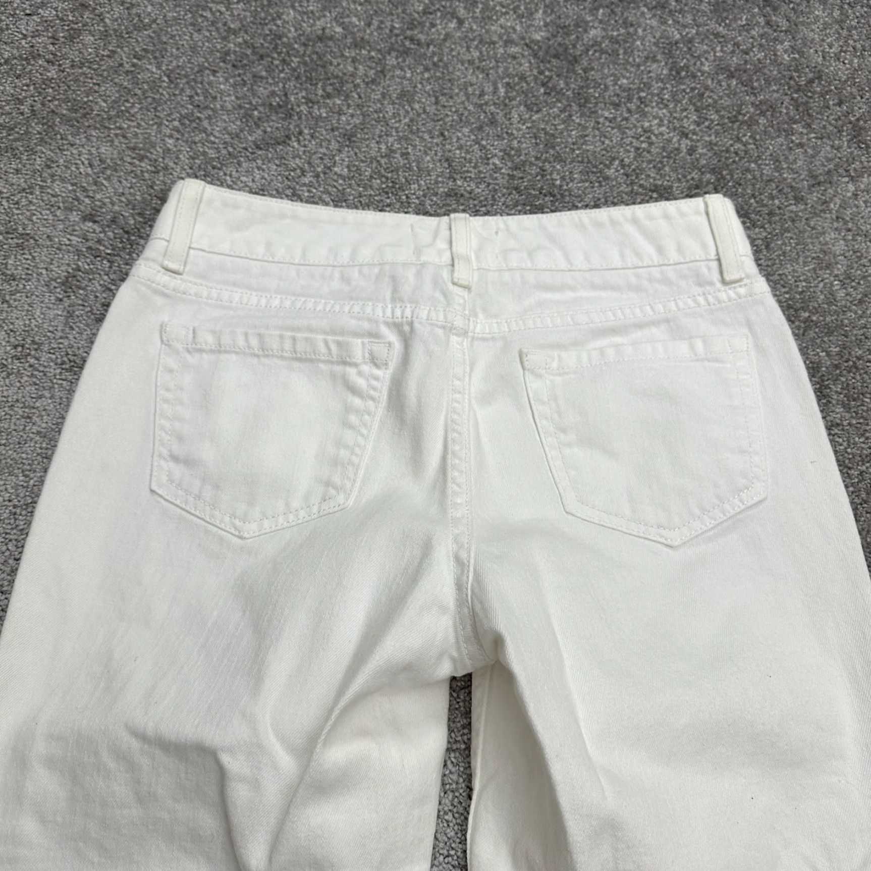 Vintage LL. Bean Favorite Fit Cropped Denim Jeans Womens 6Reg White Straight Leg 30x20 Size 28" / US 6 / IT 42 - 4 Thumbnail